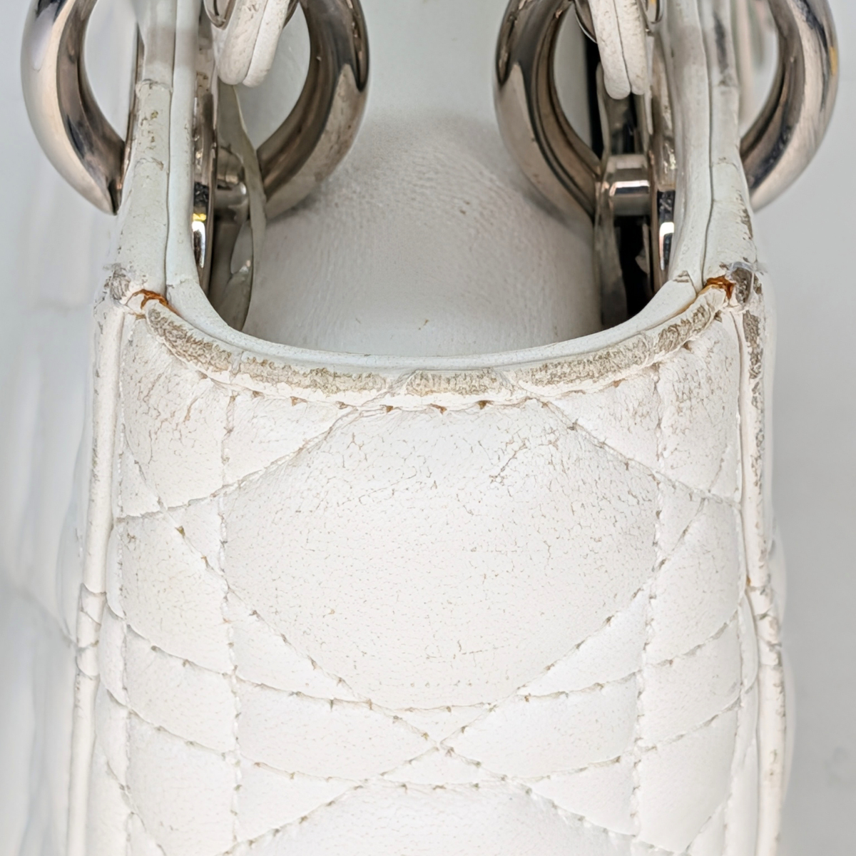Dior Cannage Mini Lady Bag White