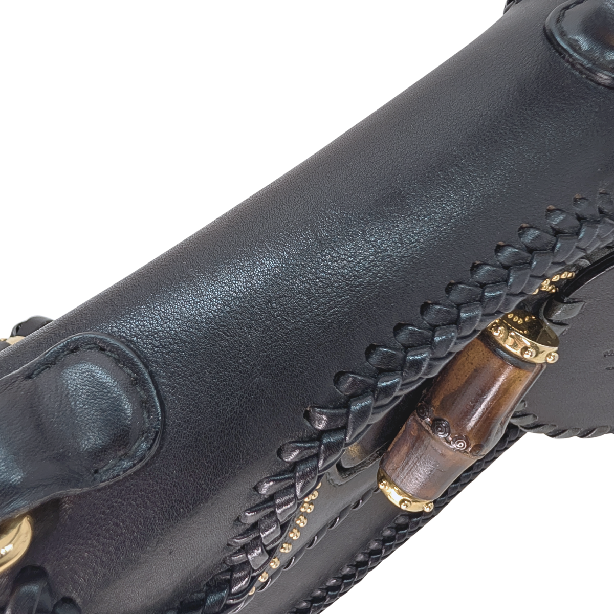 Gucci New Bamboo Top Handle Bag Black