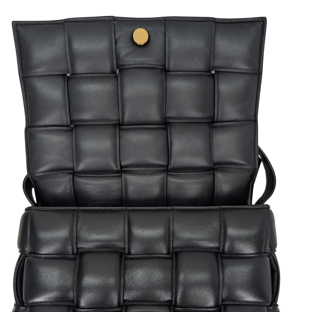 Bottega Veneta Padded Cassette Intrecciato Bag Black