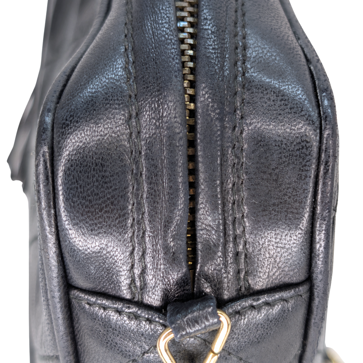 Chanel Vintage Diagonal Pocket Camera Bag Black GHW