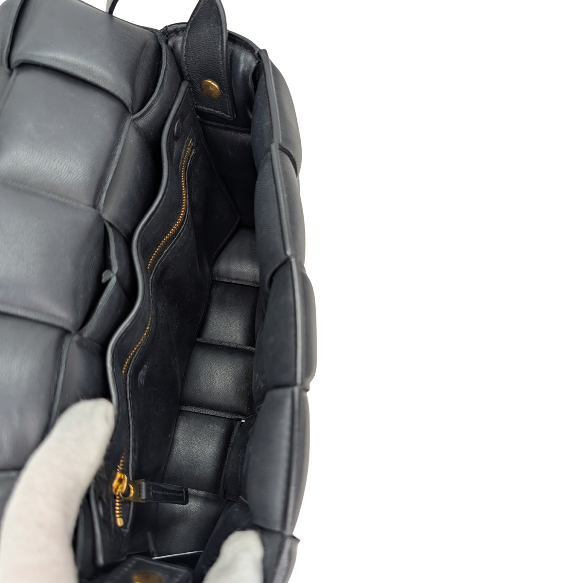 Bottega Veneta Padded Cassette Intrecciato Bag Black