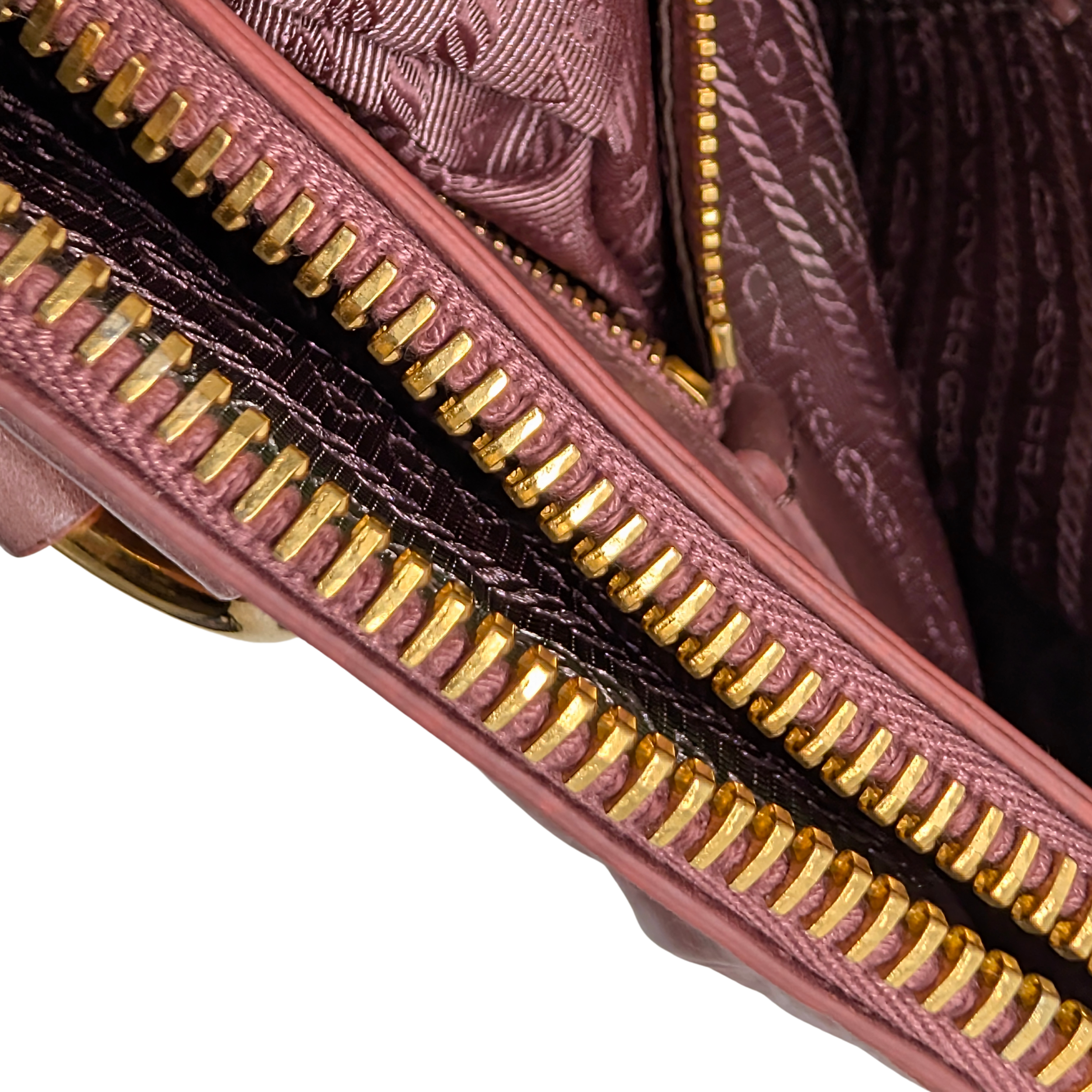 Prada Vitello Shine Shopping Tote Bag Dusky Rose