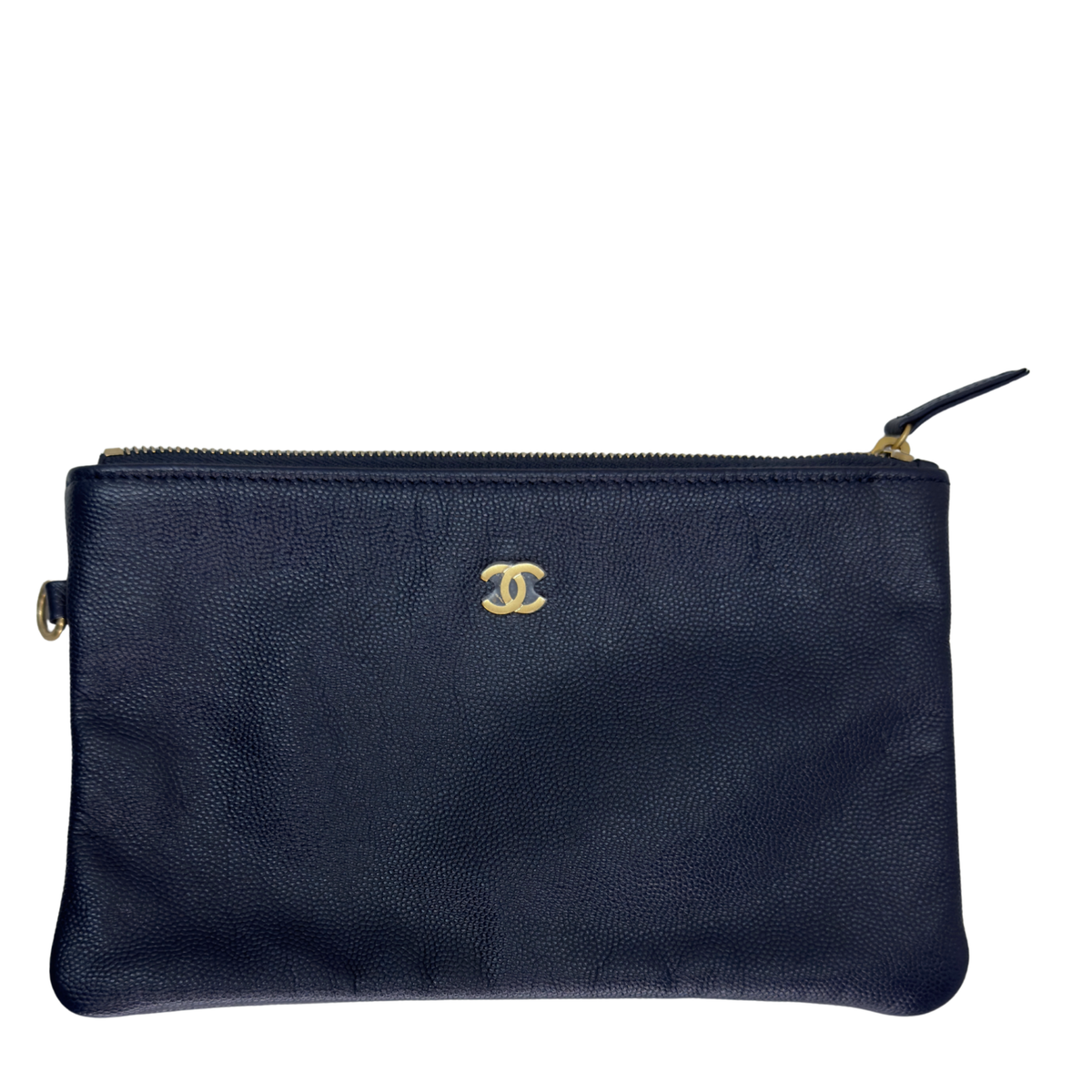 Chanel 25 Medium Caviar Leather Shoulder Bag Navy