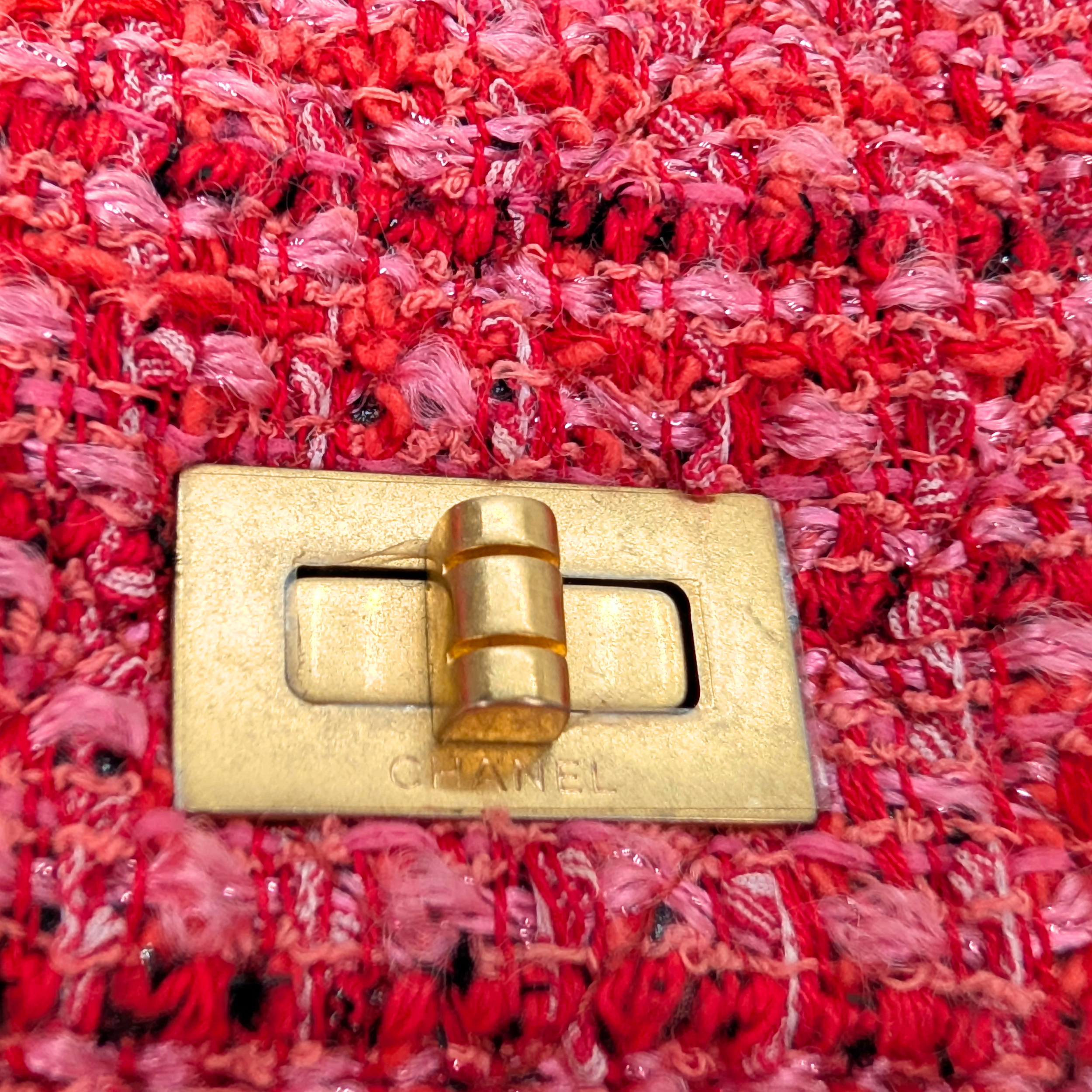Chanel 2.55 Reissue Tweed Wallet on Chain Pink