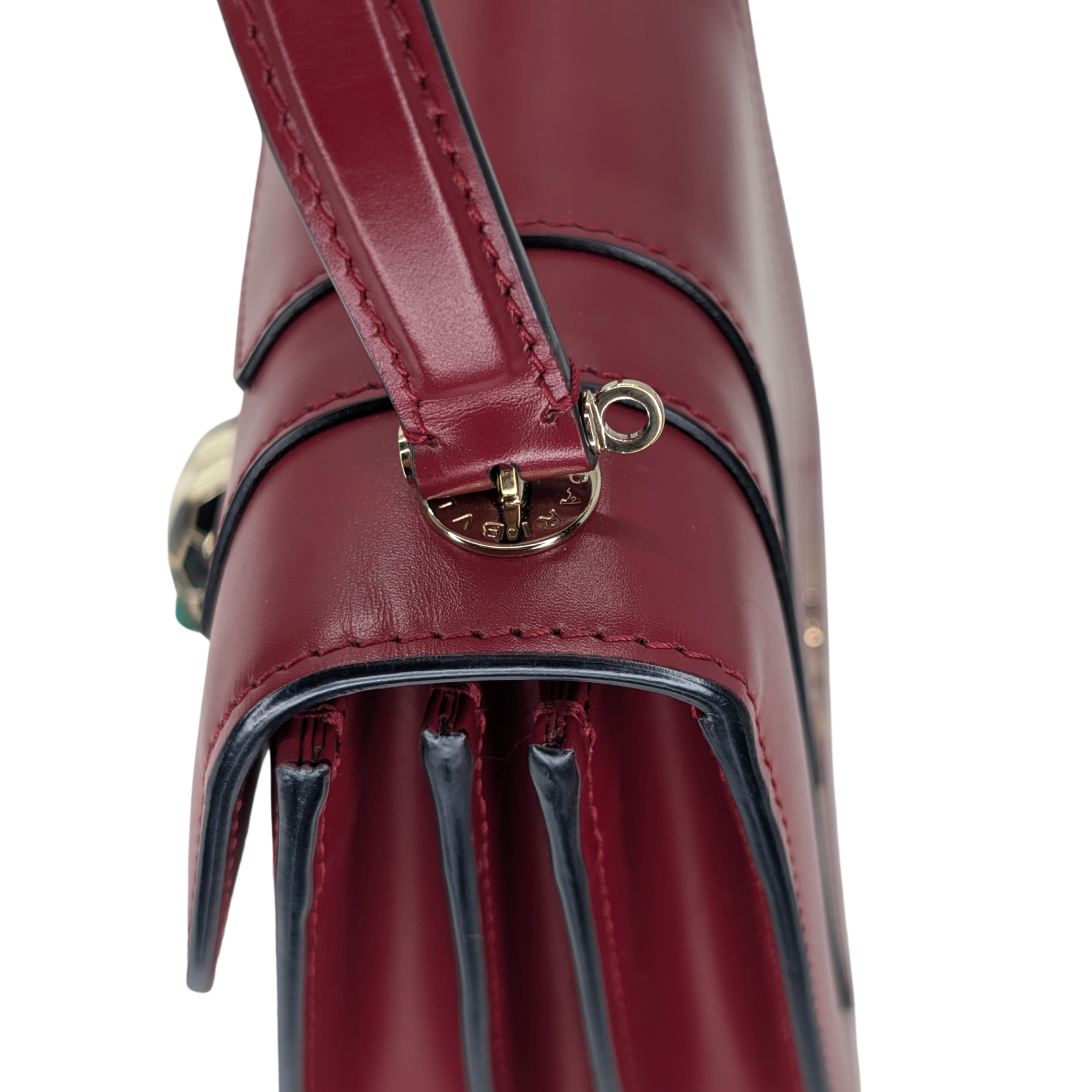 Bvlgari Calfskin Serpenti Forever Top Handle Red