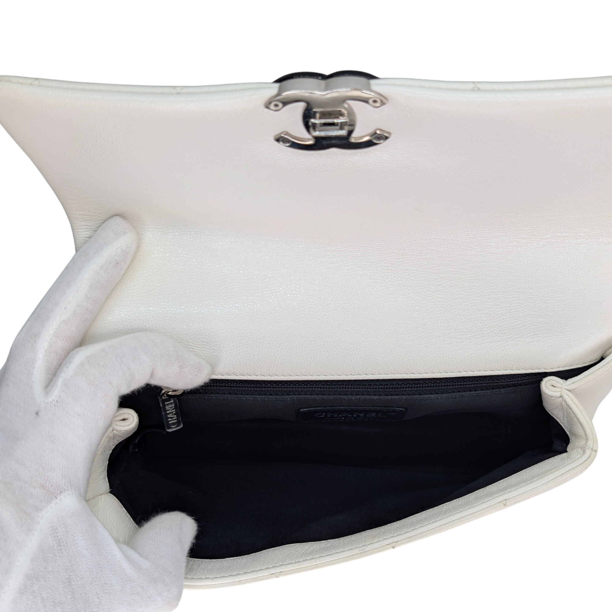 Chanel My Everything Flap Caviar Crossbody Bag White