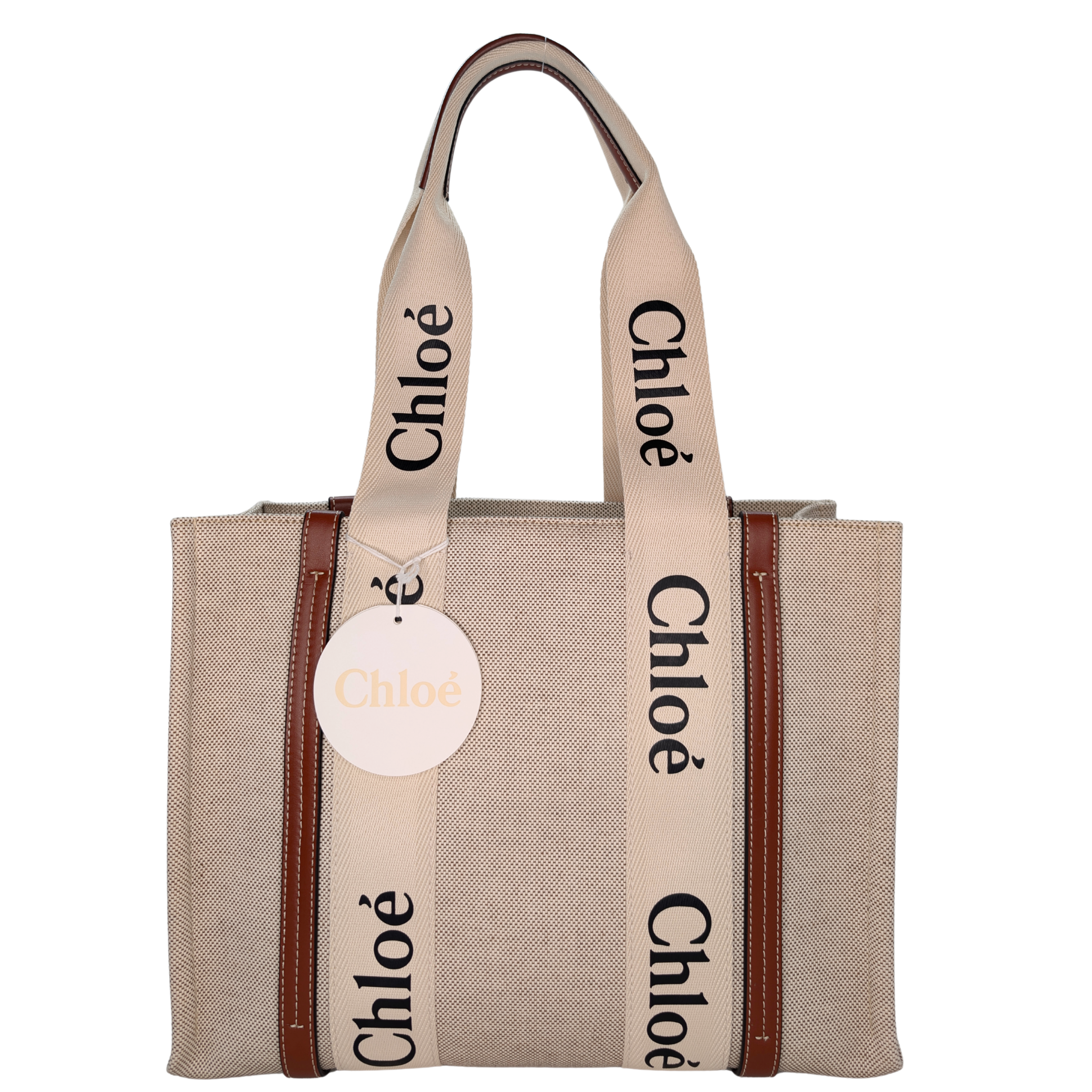 Chloé Woody Medium Canvas Tote Bag