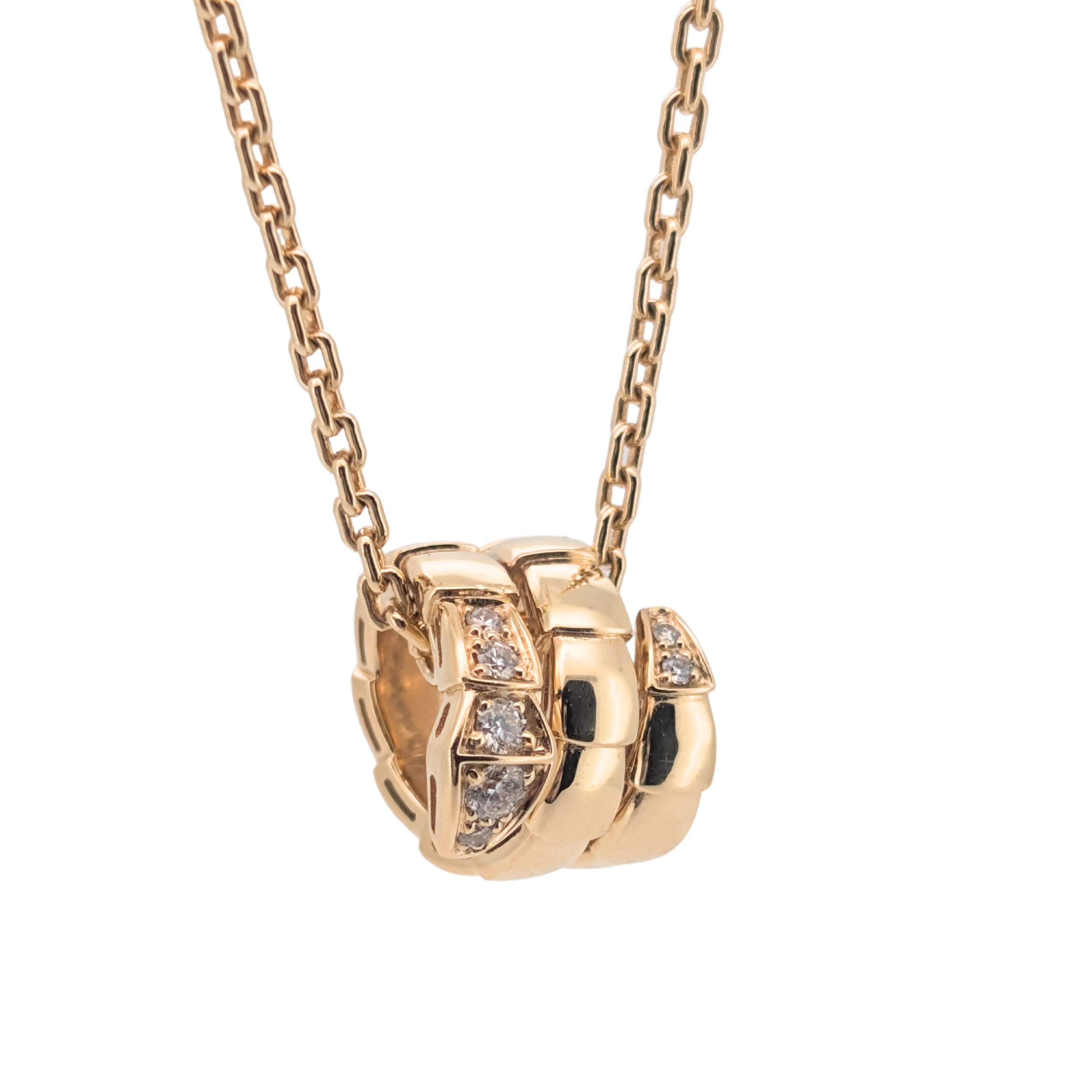 Bvlgri Serpenti Viper Necklace Diamond 18k Yellow Gold