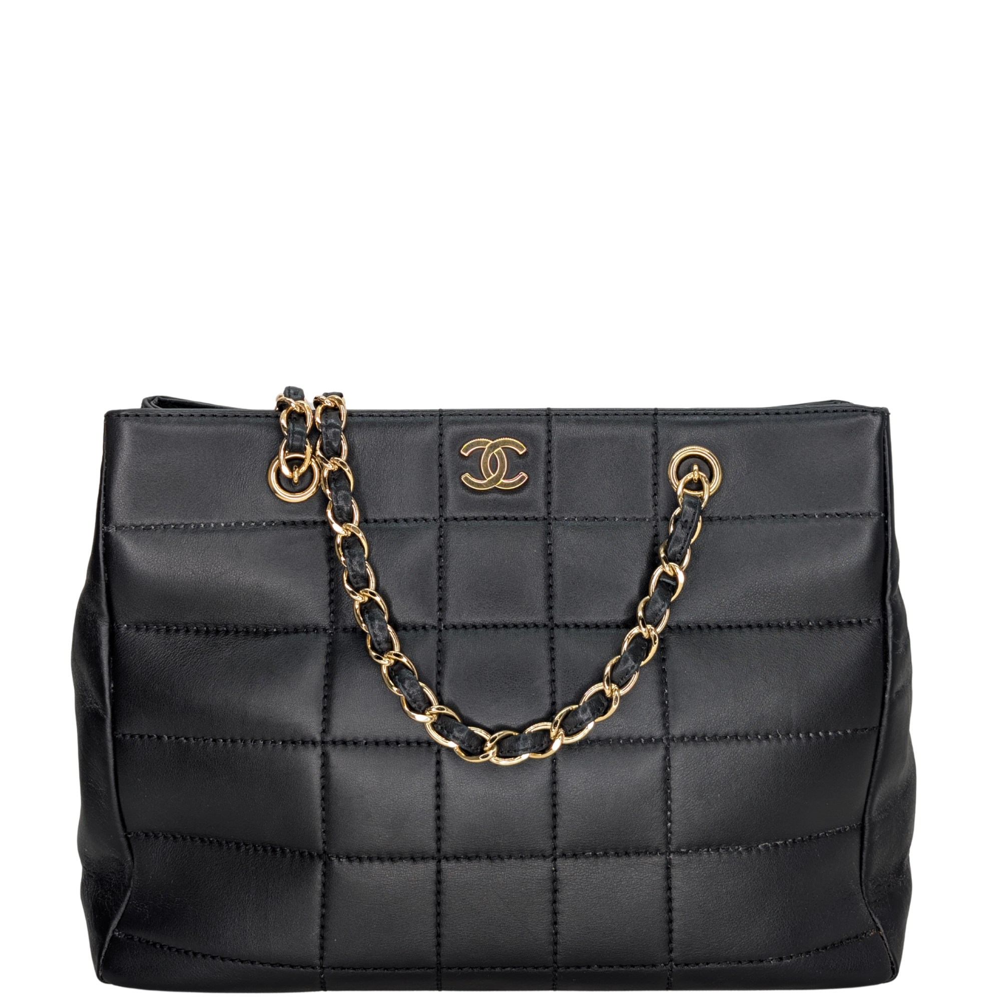 香奈兒巧克力方塊超大號購物包 黑色