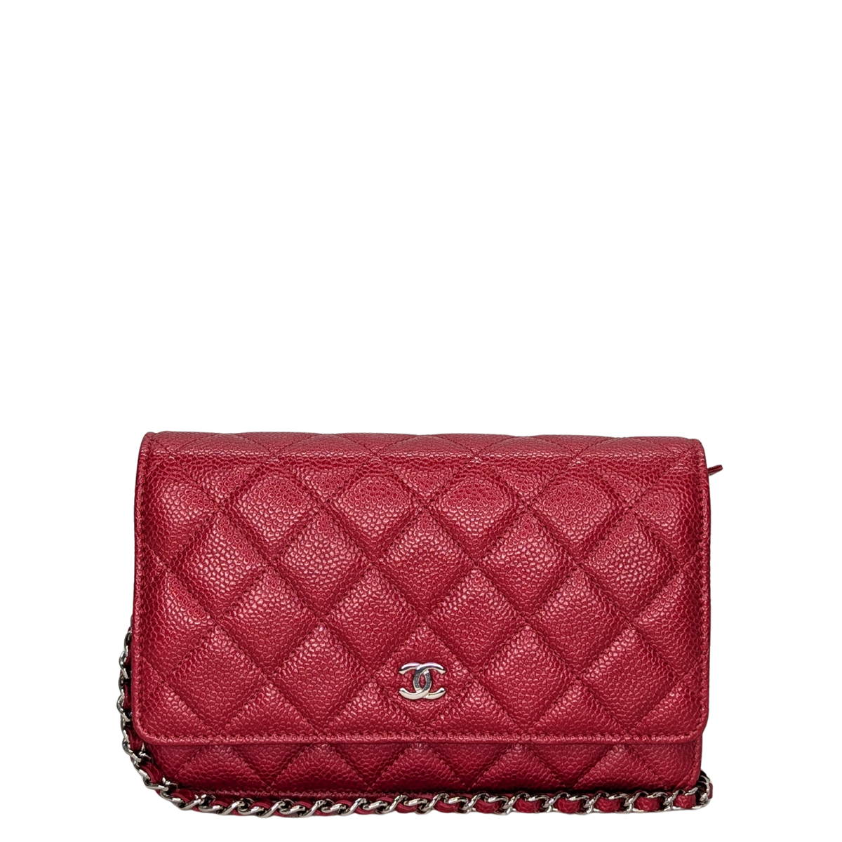 Chanel 淺紅色鏈條銀包