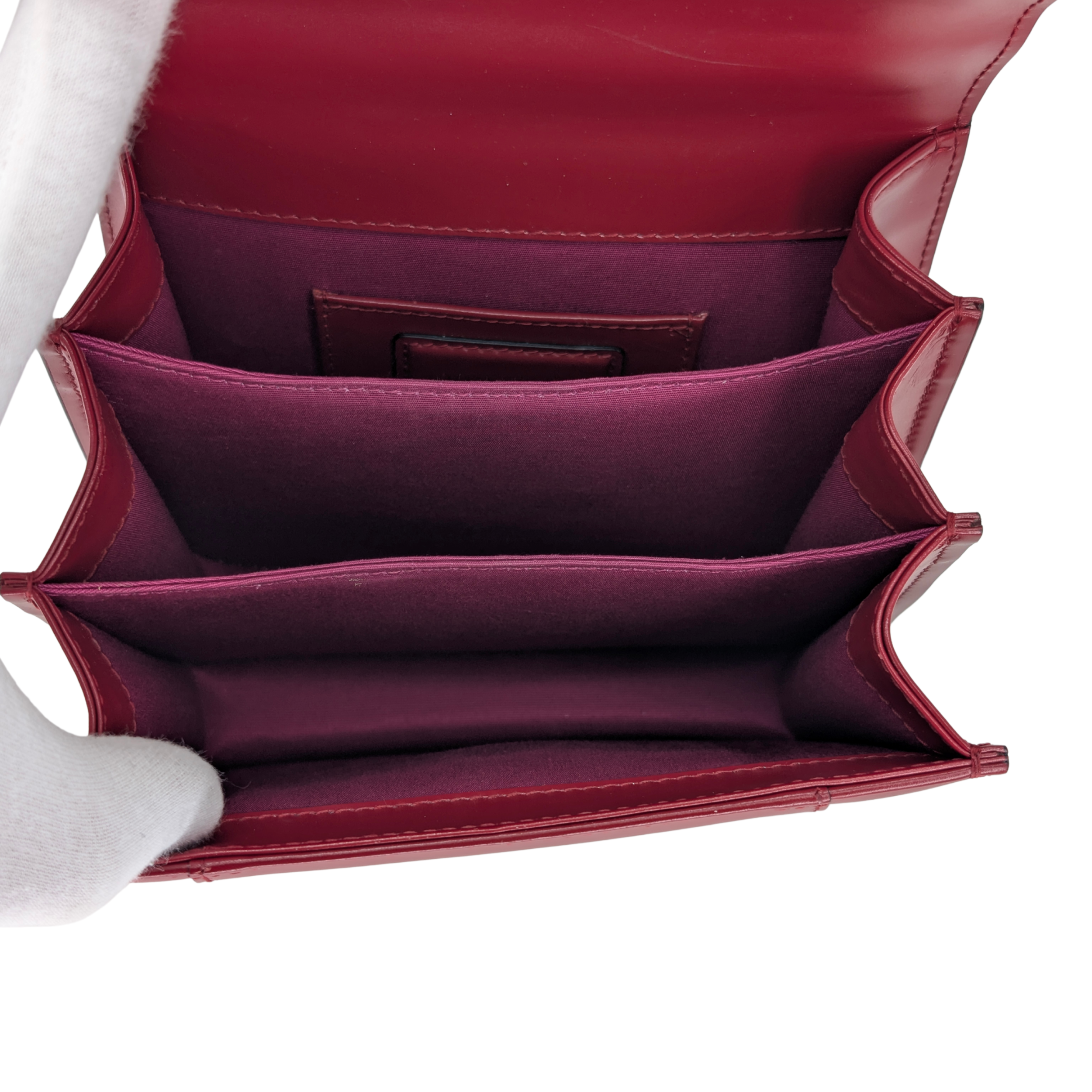 Bvlgari Calfskin Serpenti Forever Top Handle Red