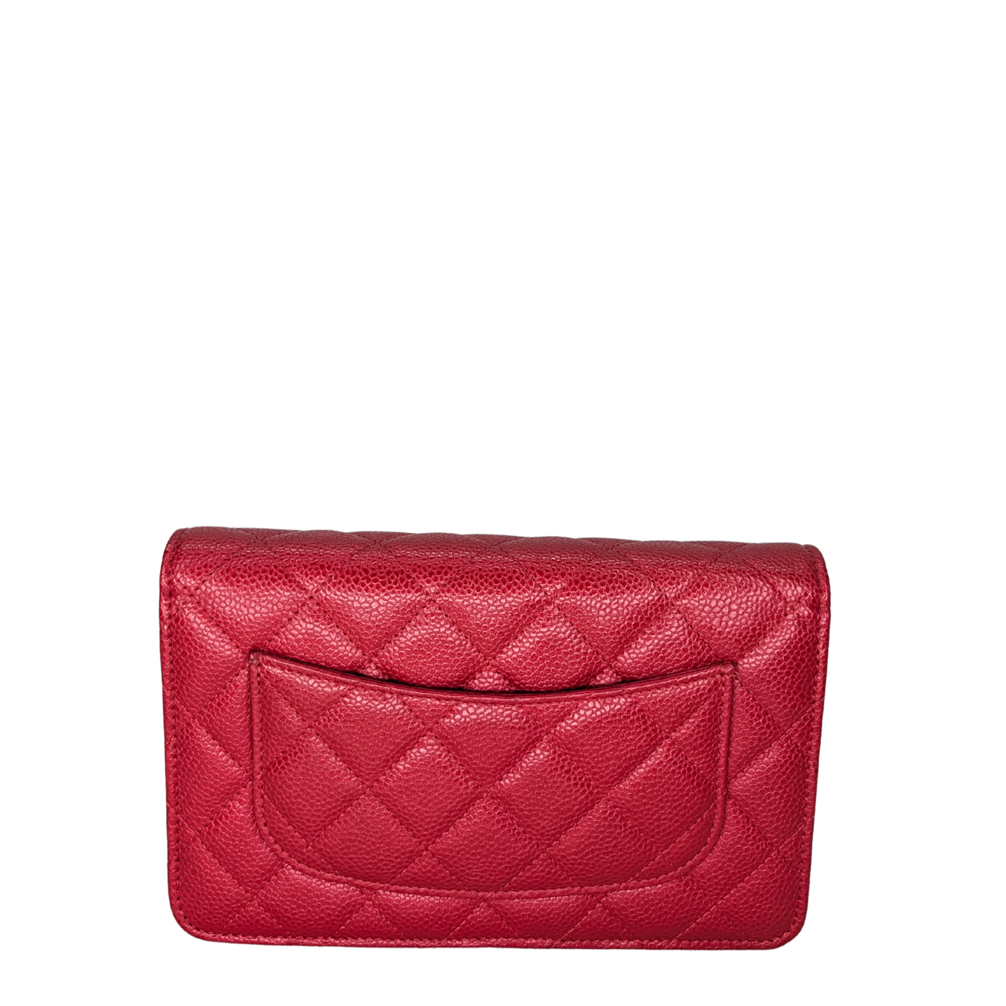 Chanel 淺紅色鏈條銀包