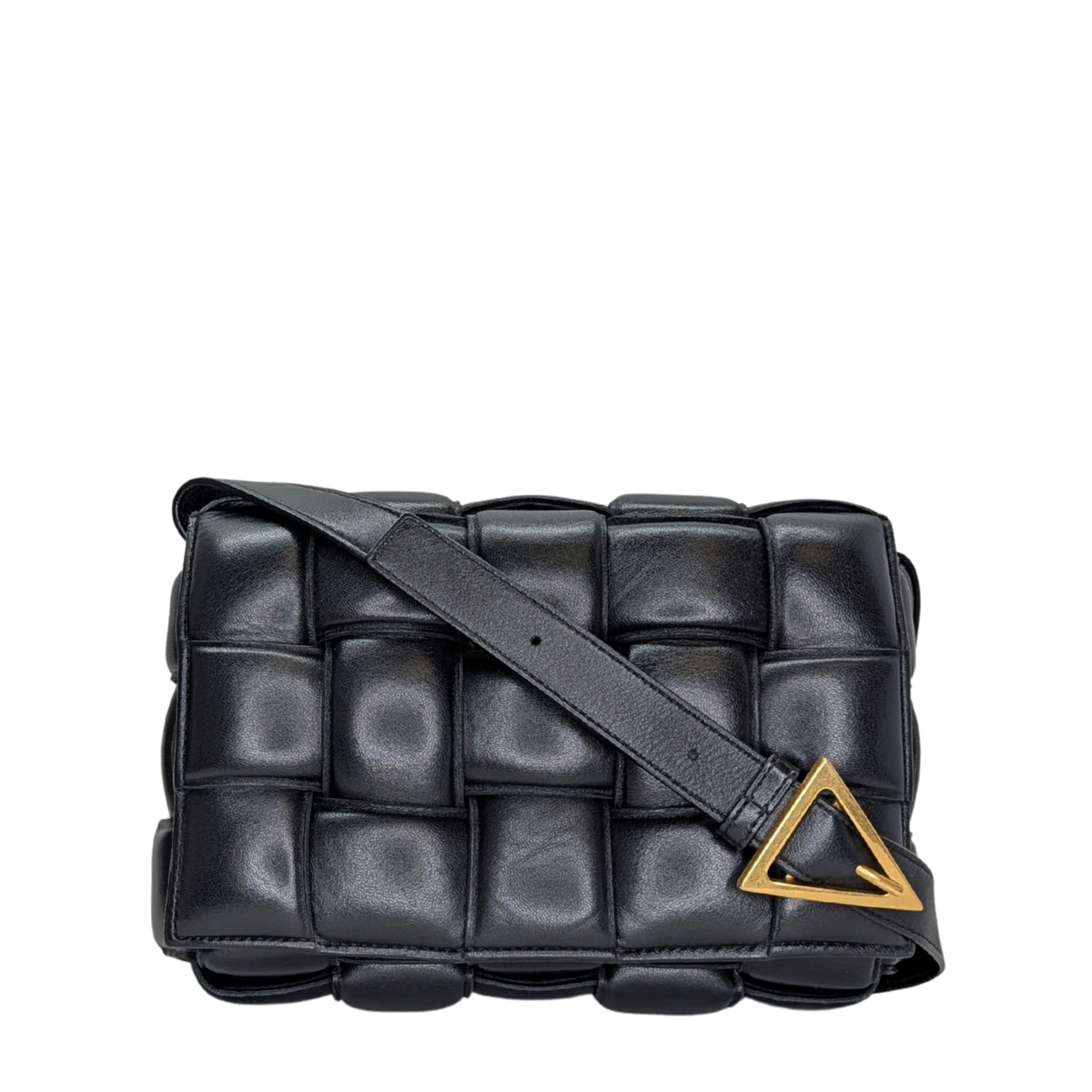 Bottega Veneta Padded Cassette Intrecciato Bag Black