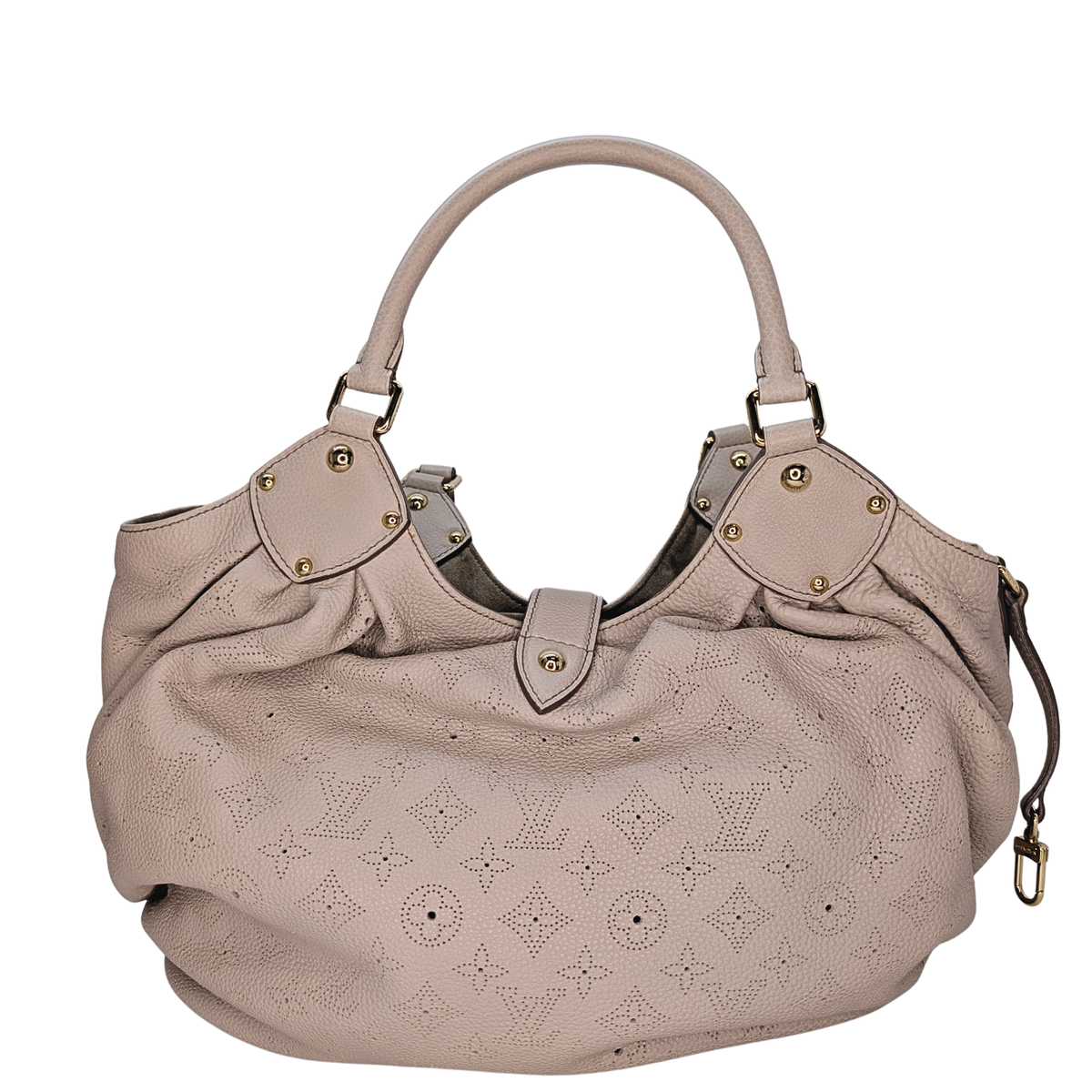 Louis Vuitton Mahina Beige L Hobo Bag Beige