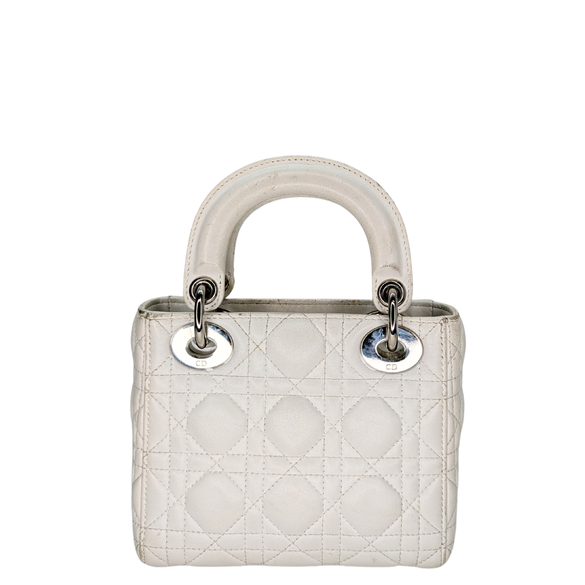 Dior Cannage Mini Lady Bag White