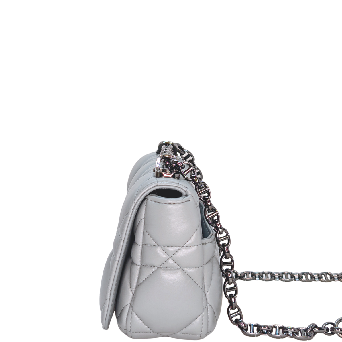 Christian Dior Small Caro Calfskin Bag Grey