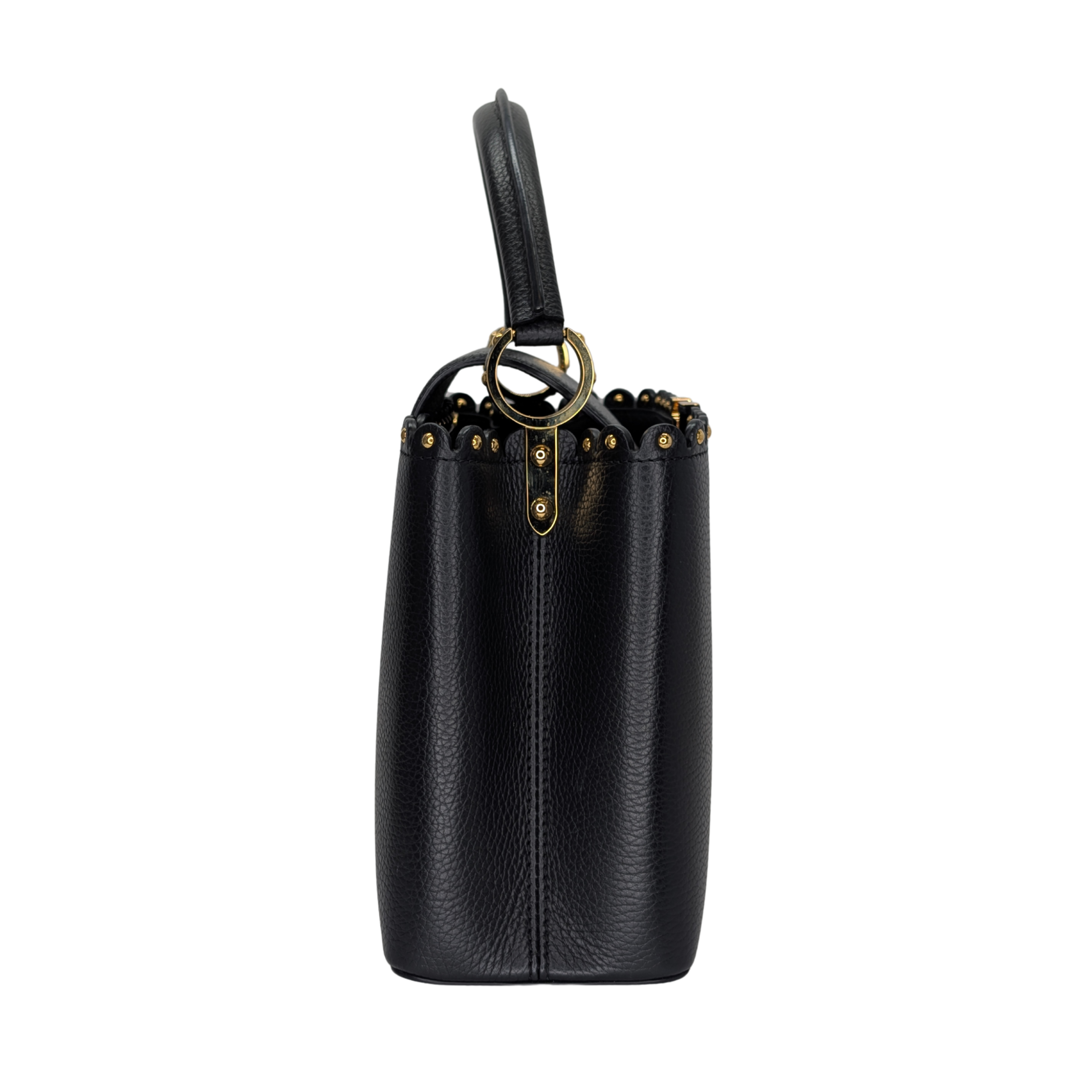 Louis Vuitton Capucine Pm Shoulder Handbag Taurillon Leather Black