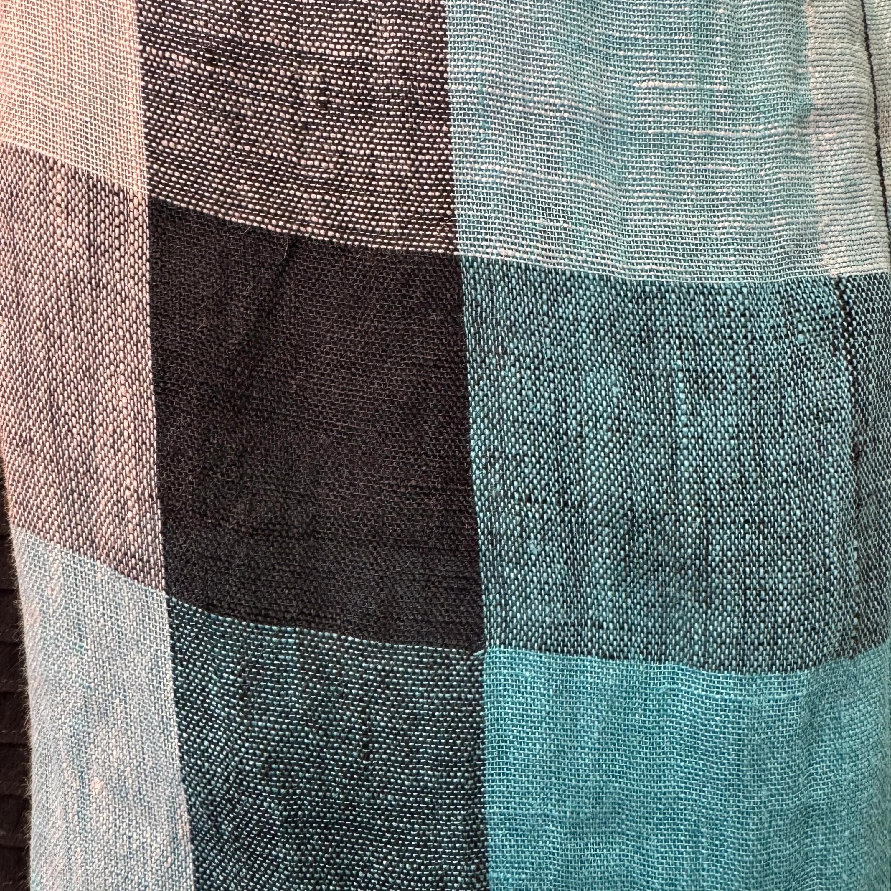 Burberry Linen Scarf Blue Check - Lost Designer