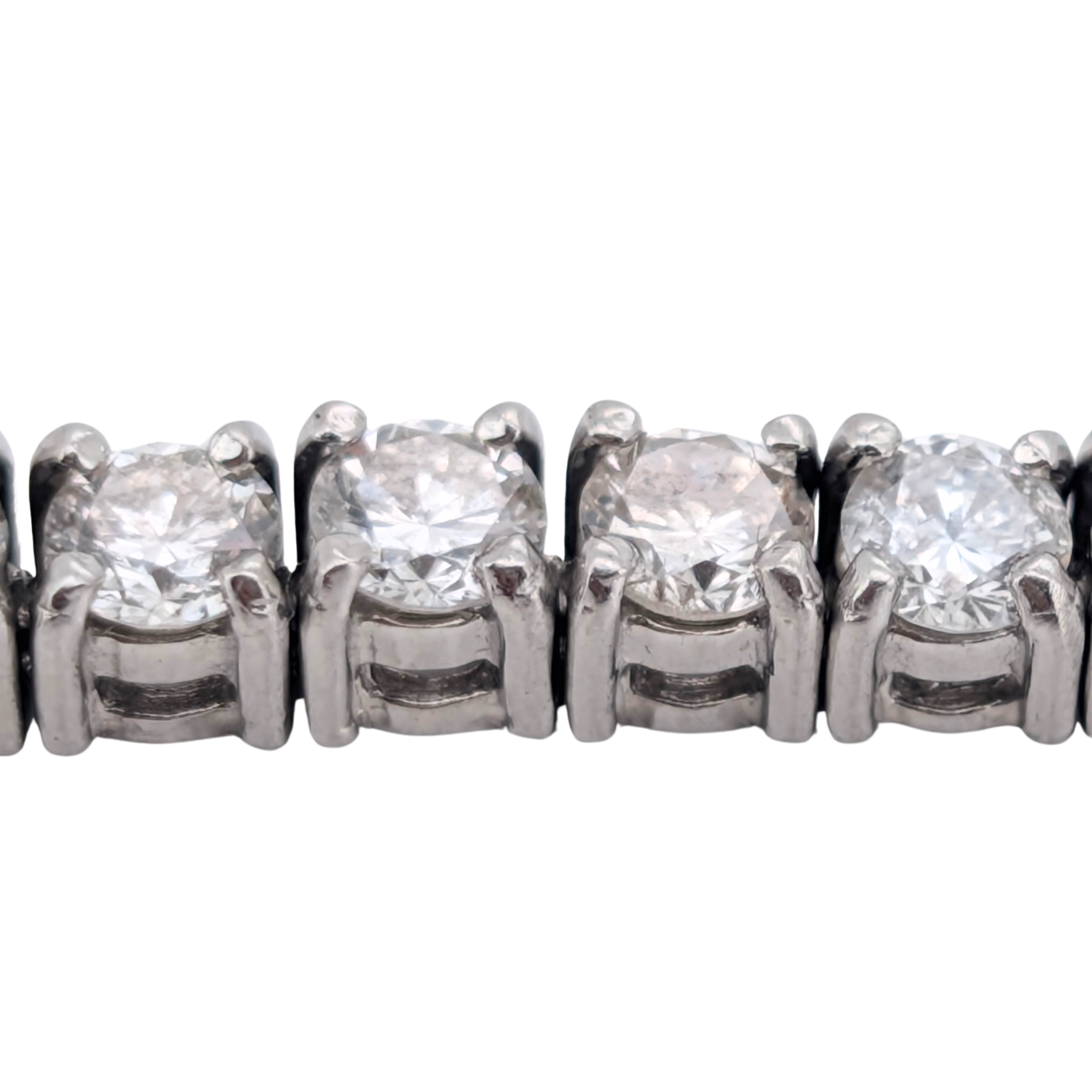 6.00Ct Natural Round Brilliant Diamond Tennis Bracelet In Platinum 850