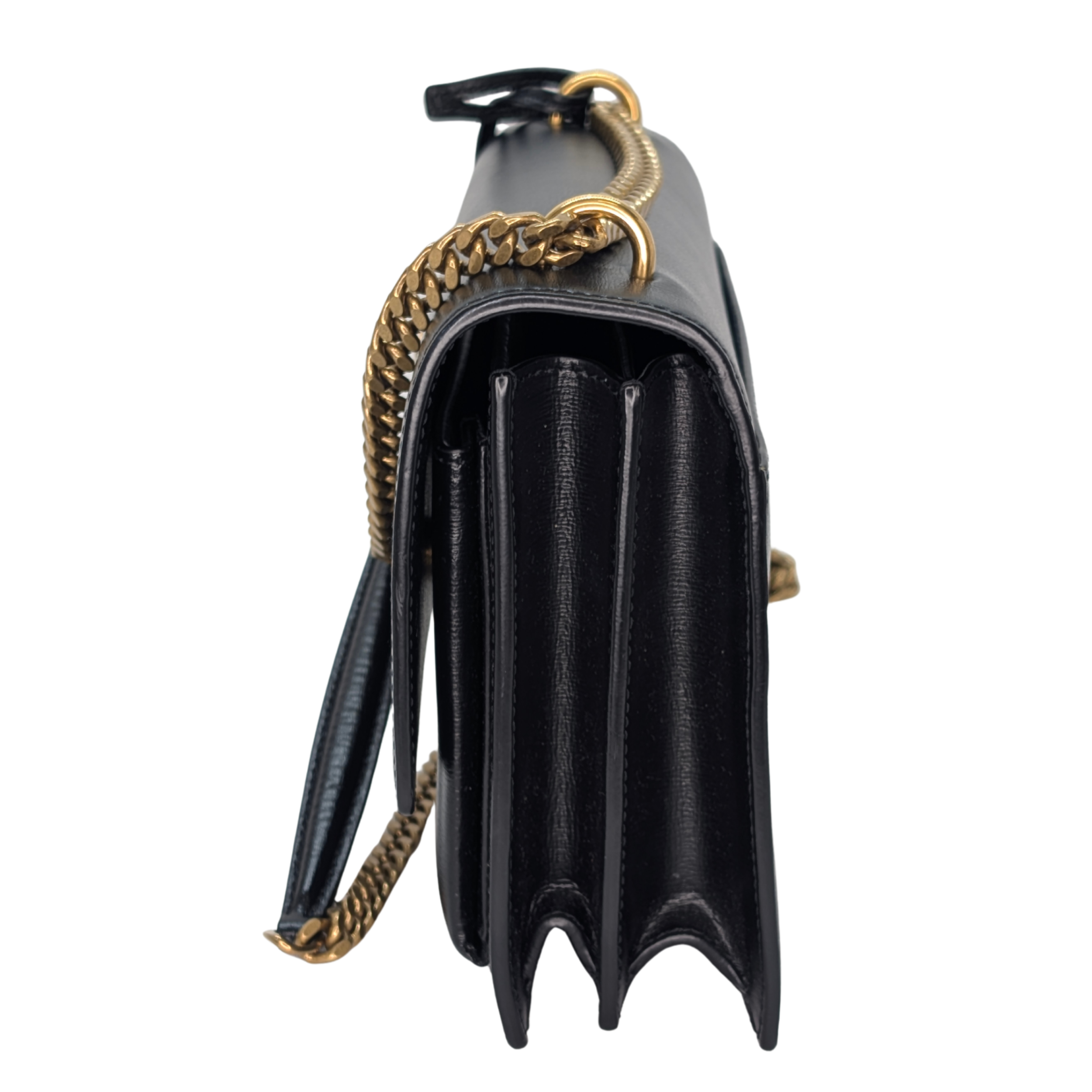Saint Laurent Sunset Small Leather Shoulder Bag Black