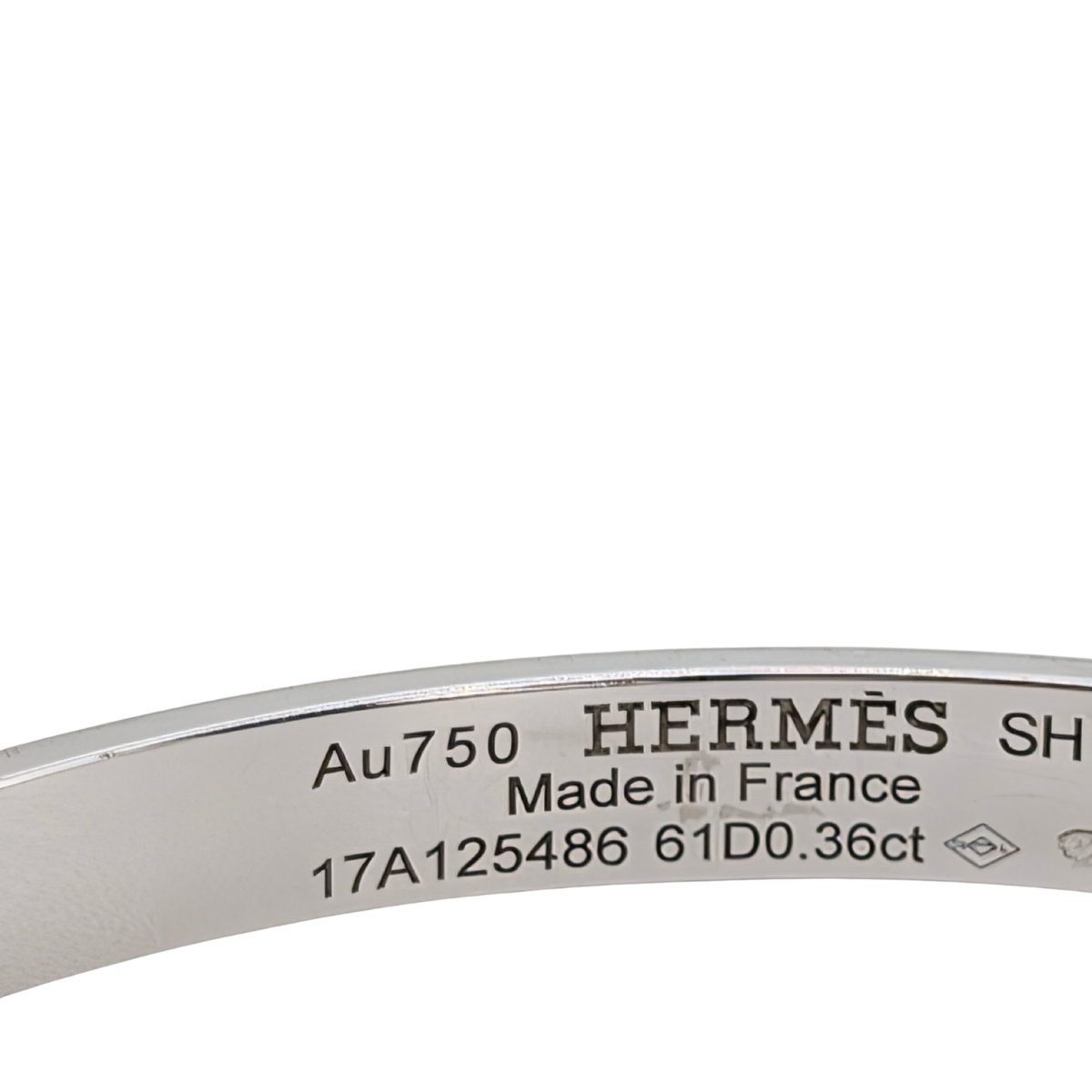 Hermès Kelly 18K 白金鑽石手鐲