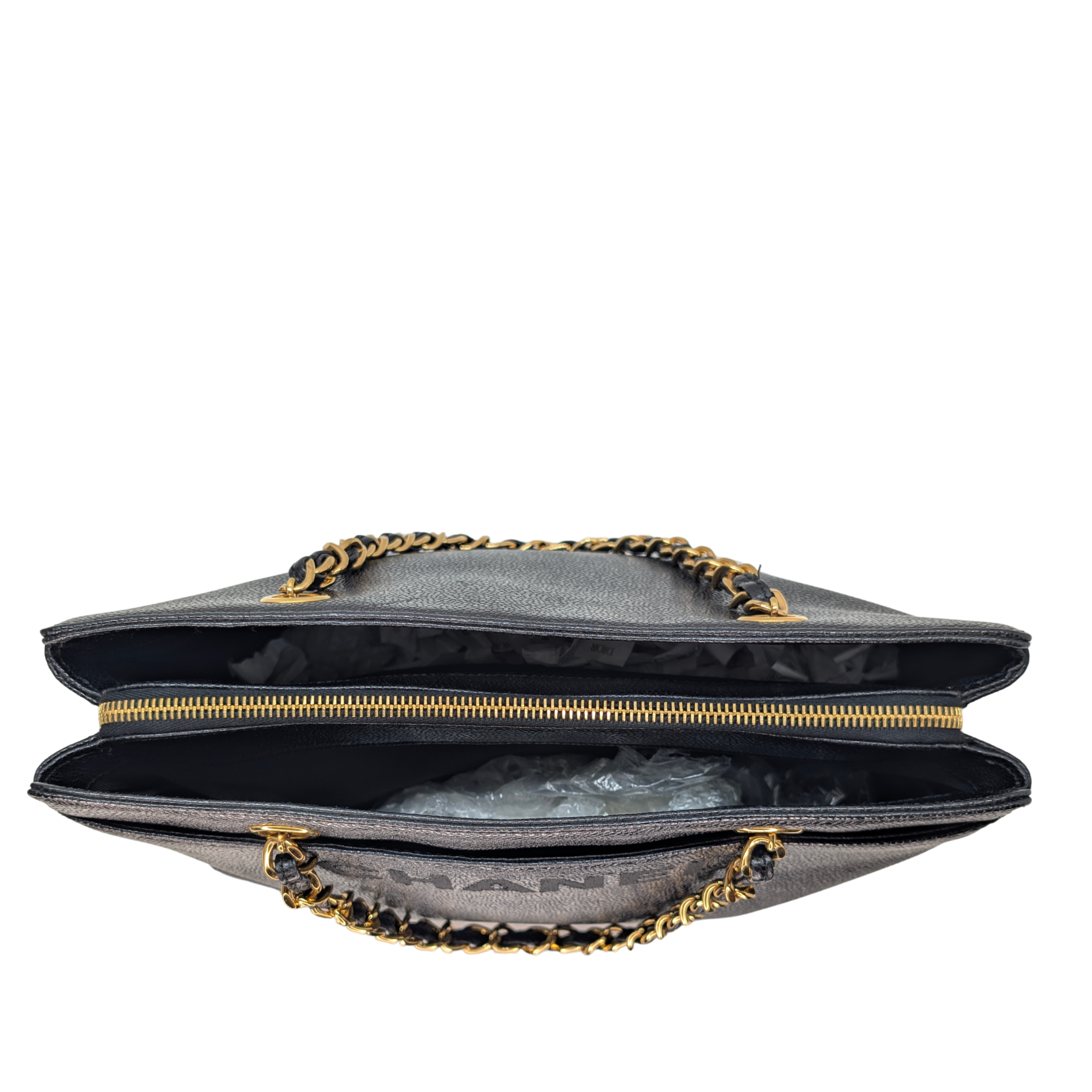 Chanel Vintage Tote Bag Caviar Leather Black