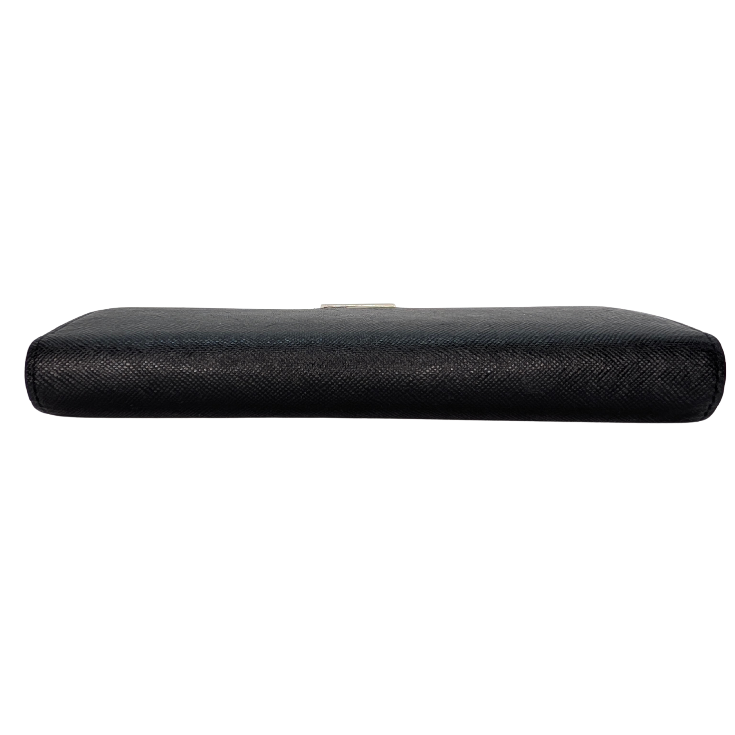 Burberry Black Long Wallet Leather Black