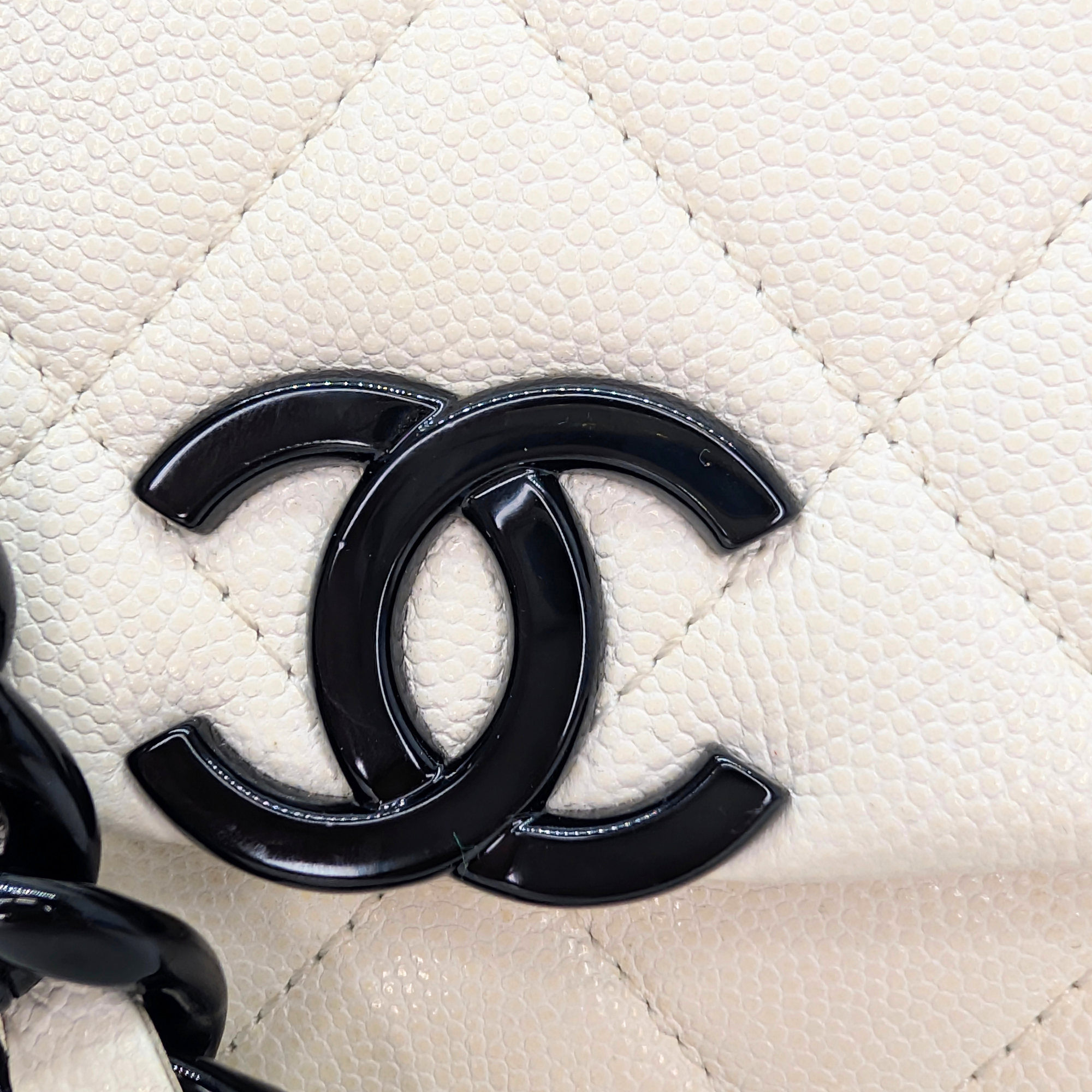 Chanel My Everything Flap Caviar Crossbody Bag White