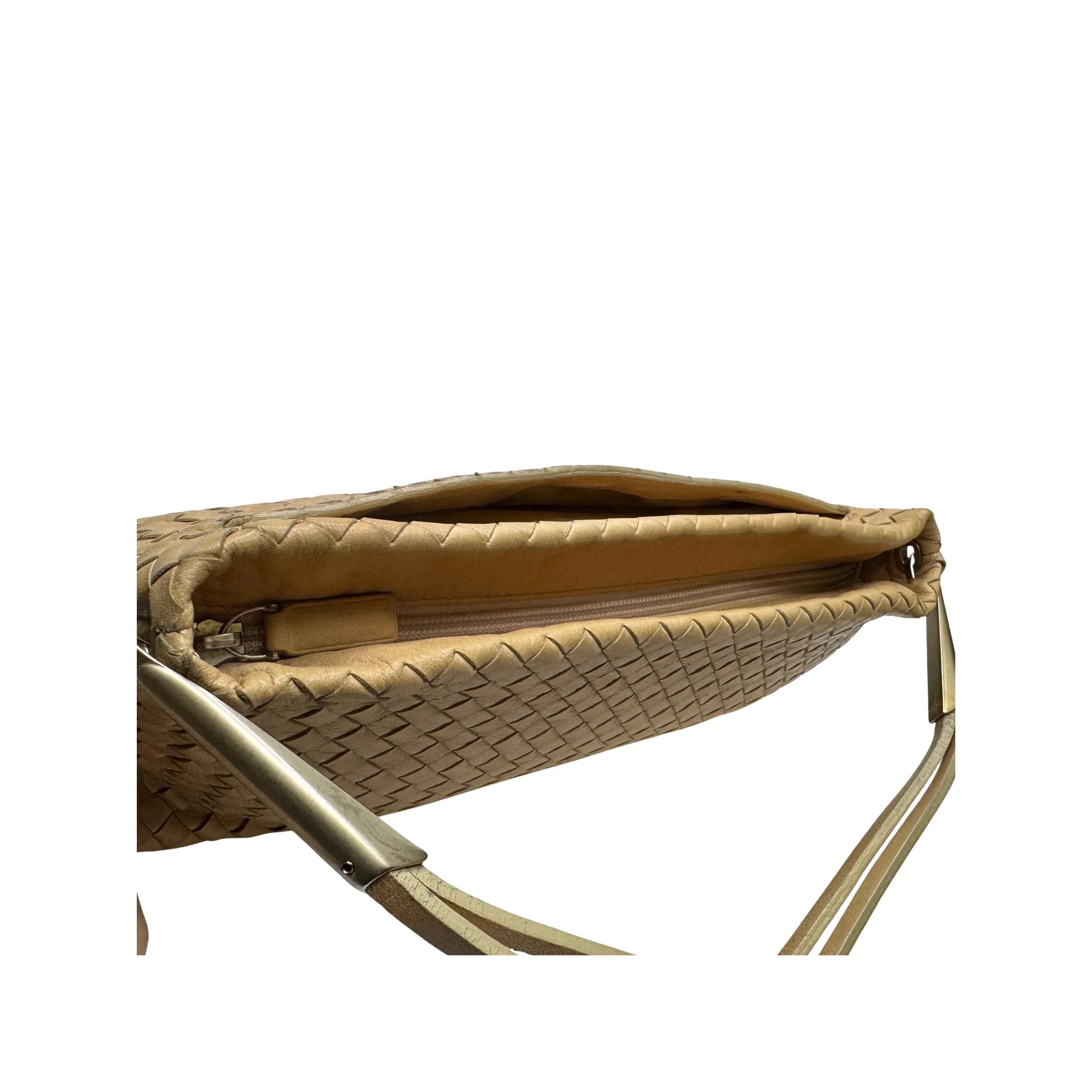 Bottega Veneta Intrecciato Shoulder Bag beige - Lost Designer