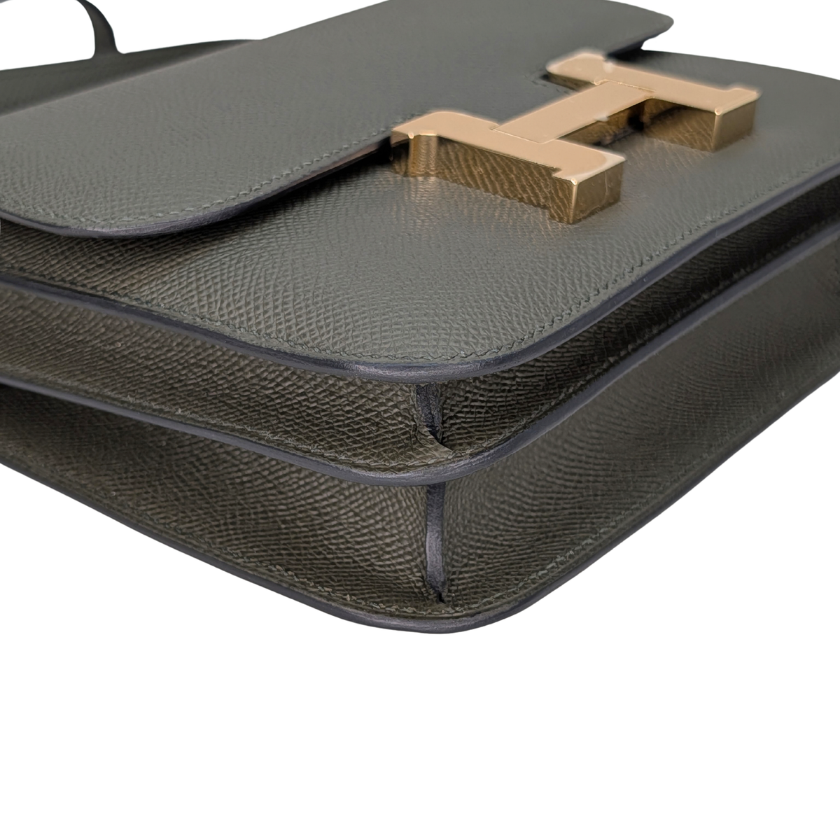 Hermes Mini Constance Epsom Vert De Gris GHW B Stamp