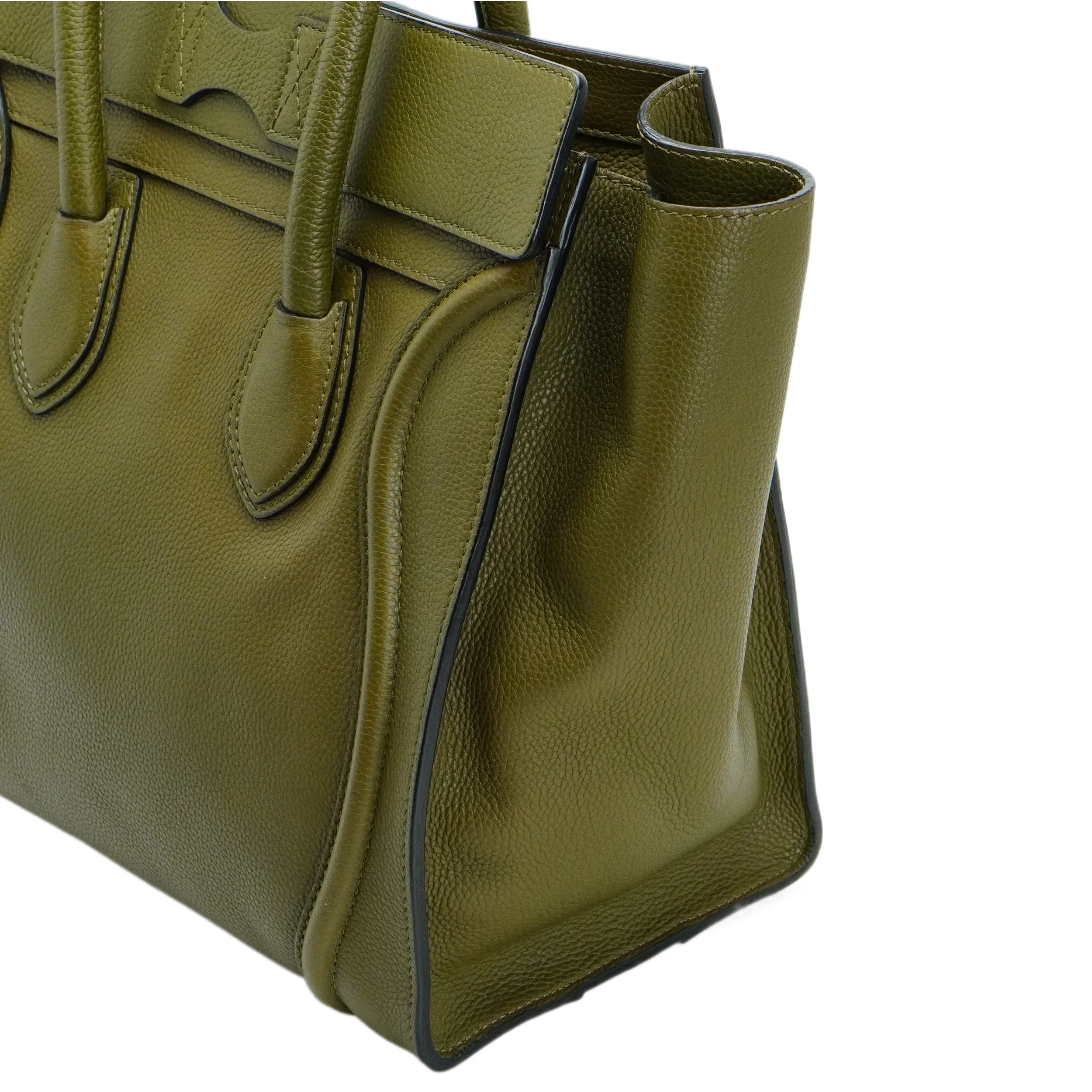 Celine Olive Green Calfskin Mini Luggage Handbag - Lost Designer