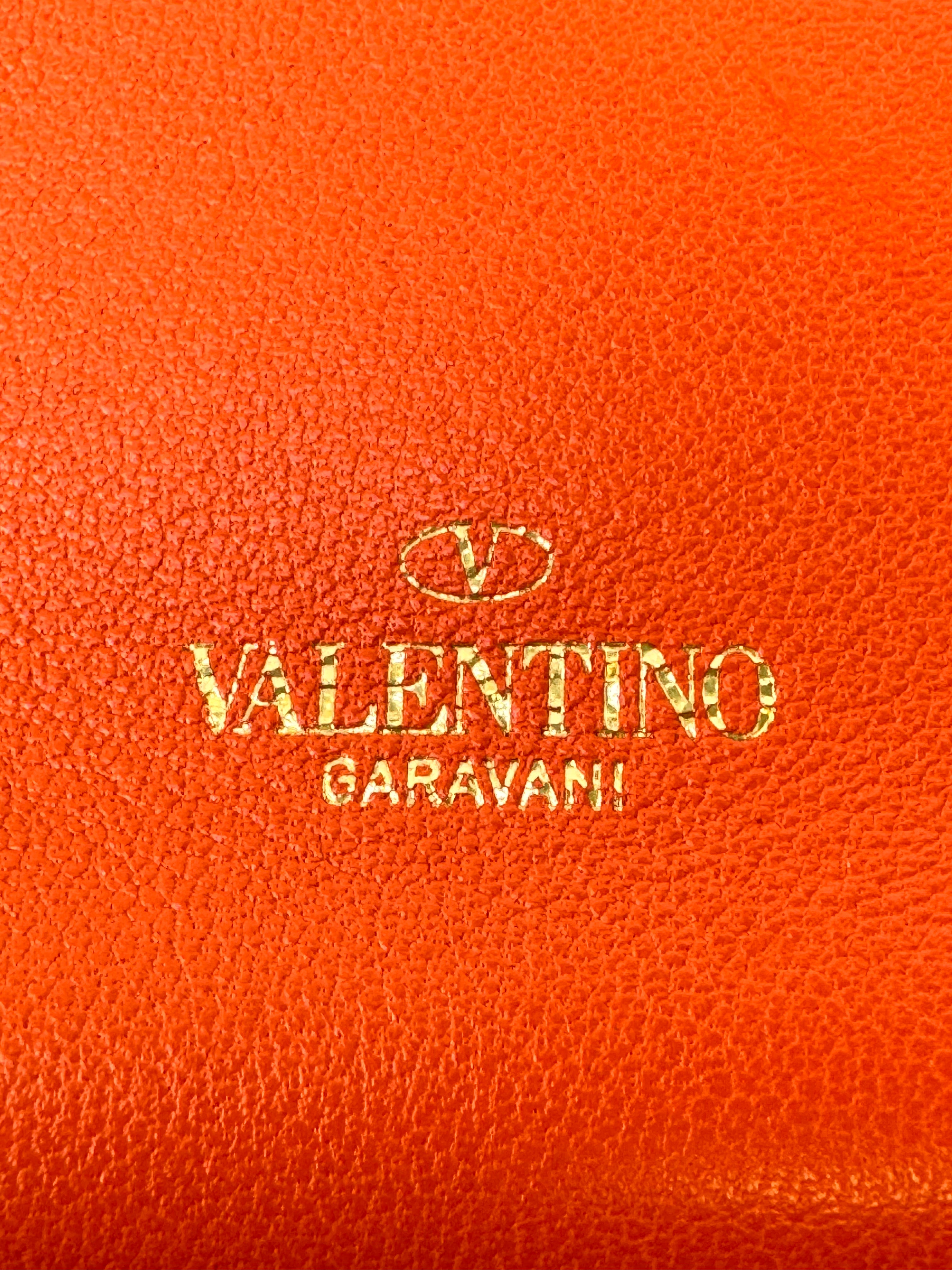 Valentino Garavani Stud Sign Shoulder Bag – Orange Nappa Leather - Lost Designer