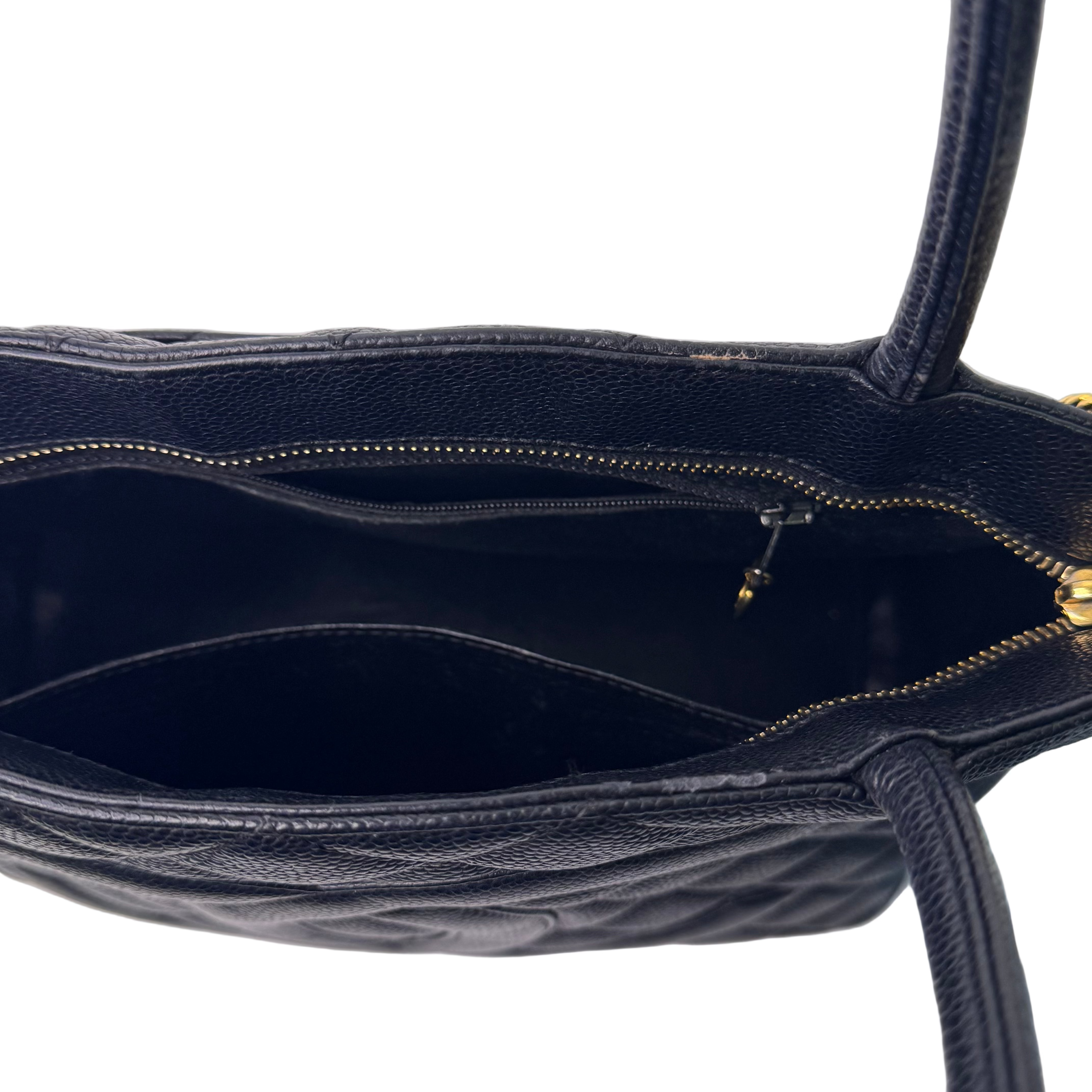 Chanel Medalion Tote Bag Grained Calfskin Leather Black - Lost Designer
