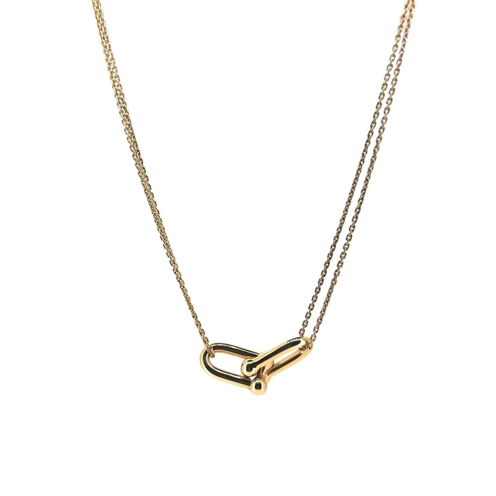 Tiffany HardWear large double link necklace in yellow gold