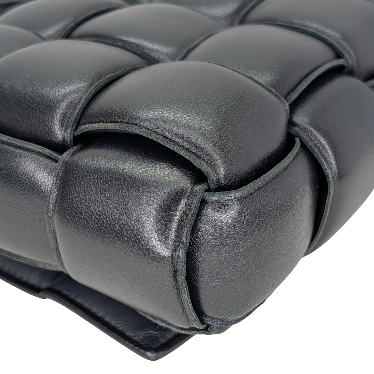 Bottega Veneta Padded Cassette Intrecciato Bag Black