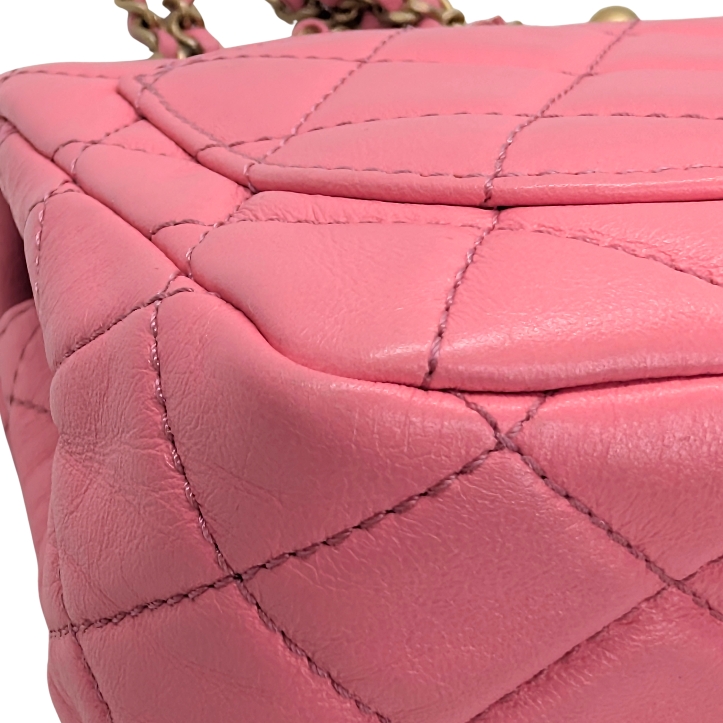 Chanel Pearl Crush Mini Rectangular Lambskin Pink