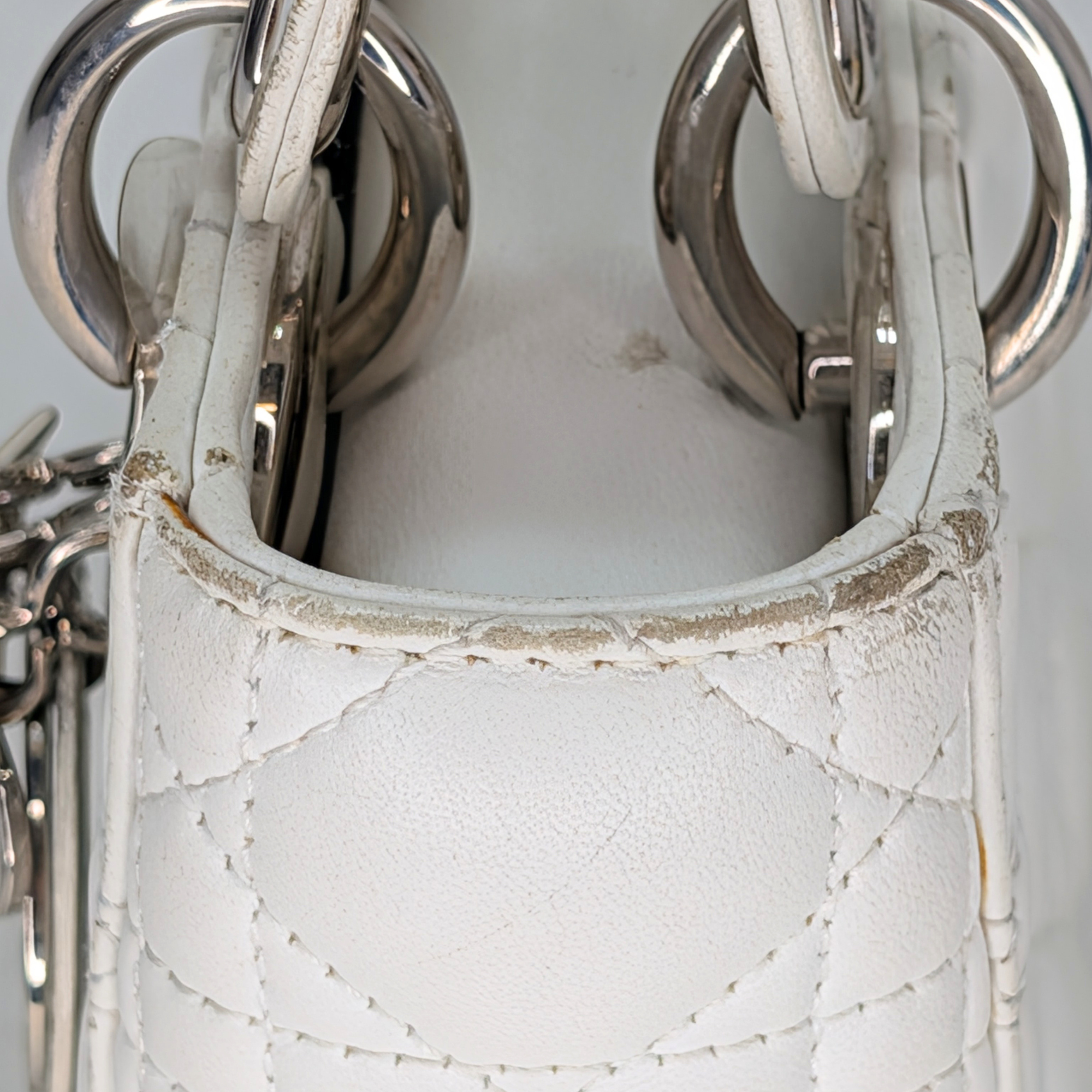 Dior Cannage Mini Lady Bag White