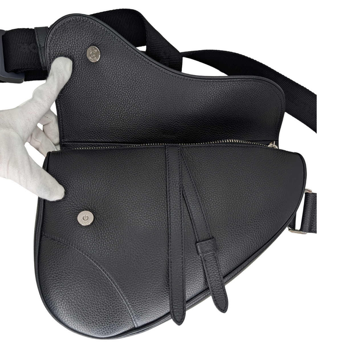 Dior Men's Saddle Bag Calfskin Black