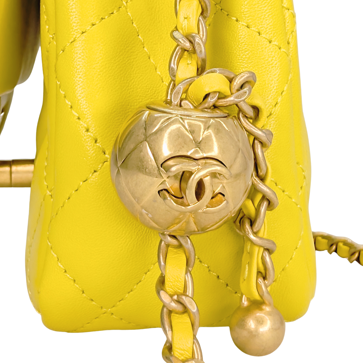 Chanel Pearl Crush Mini Flap Bag Yellow