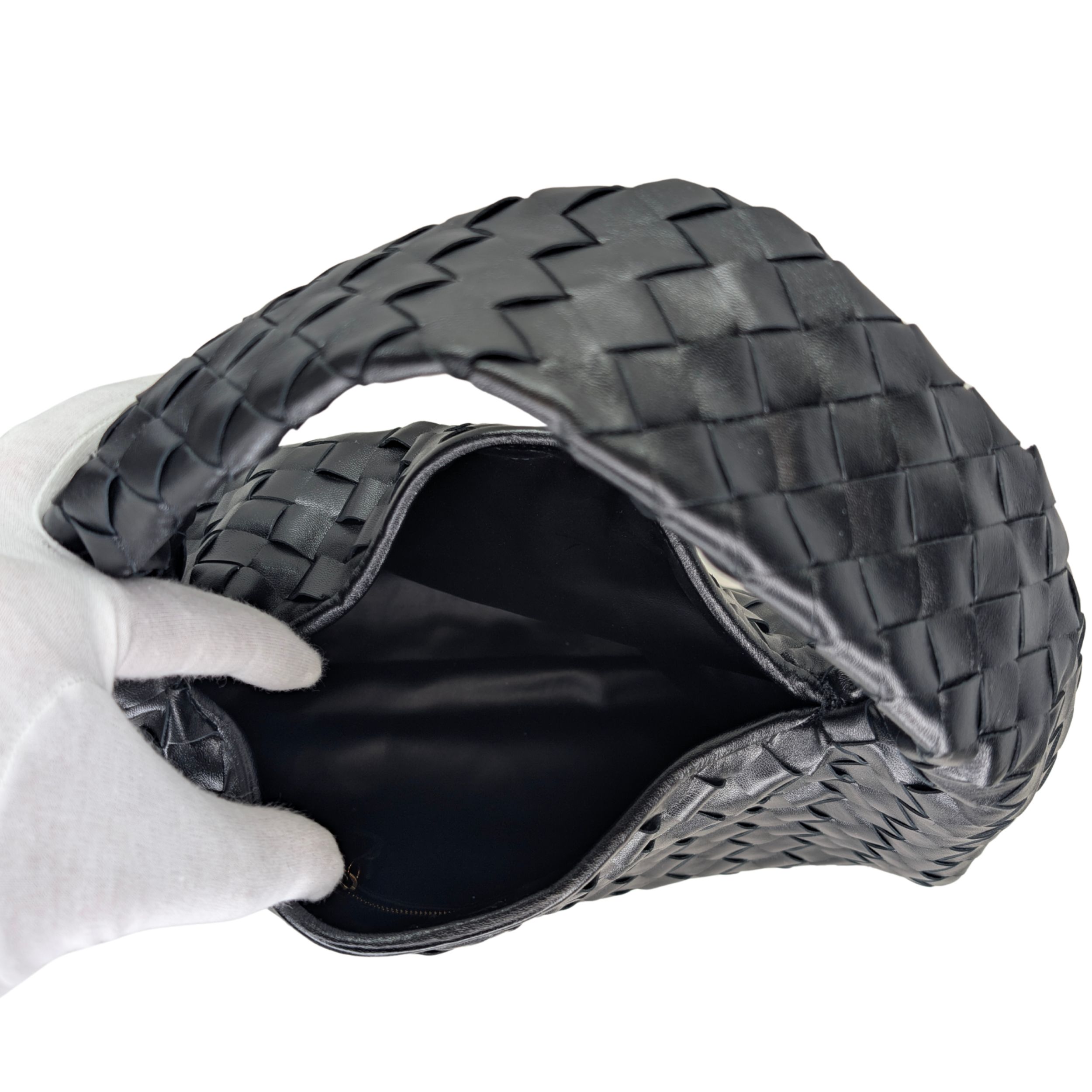 Bottega Veneta Small Hop 黑色編織手袋