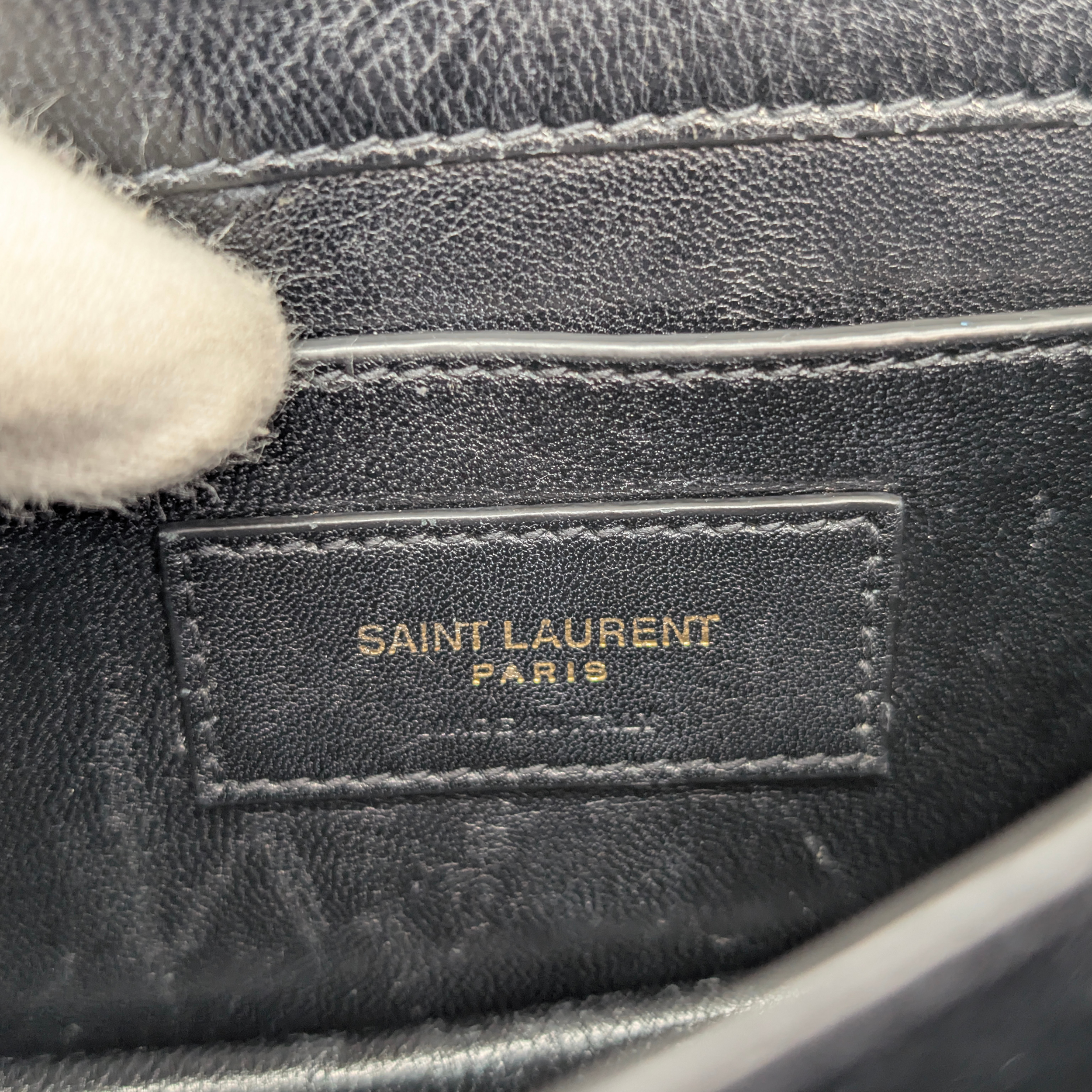 Saint Laurent Sunset Velvet Small Bag Black