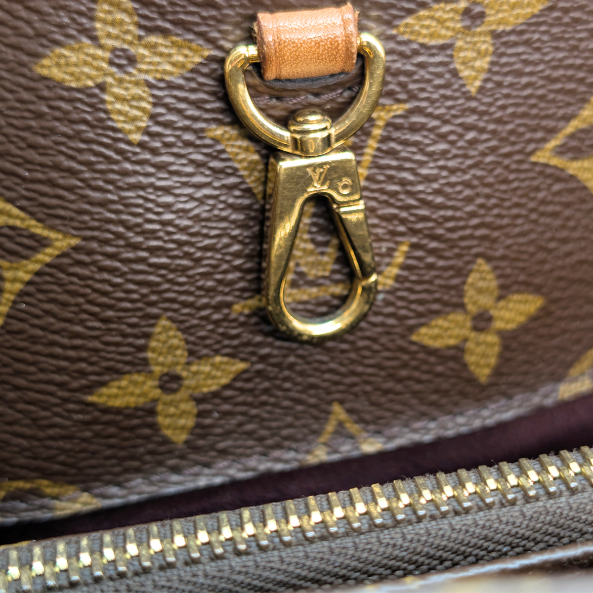 Louis Vuitton Monogram Montaigne MM Handbag Shoulder Bag Brown