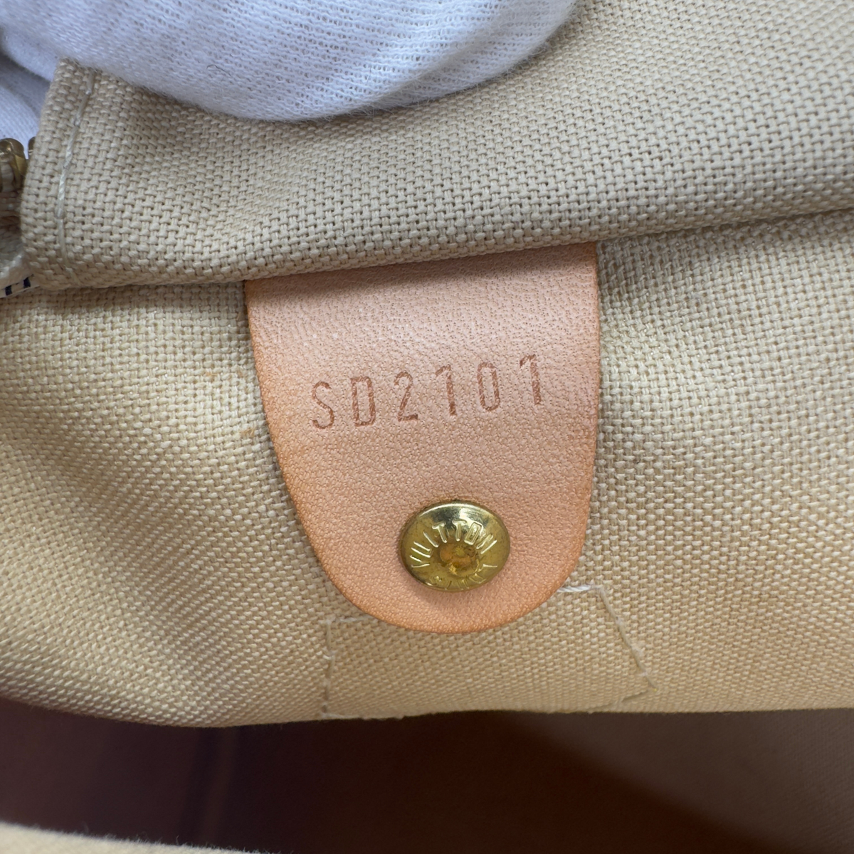 Louis Vuitton Speedy 30 Damier Azur 手袋