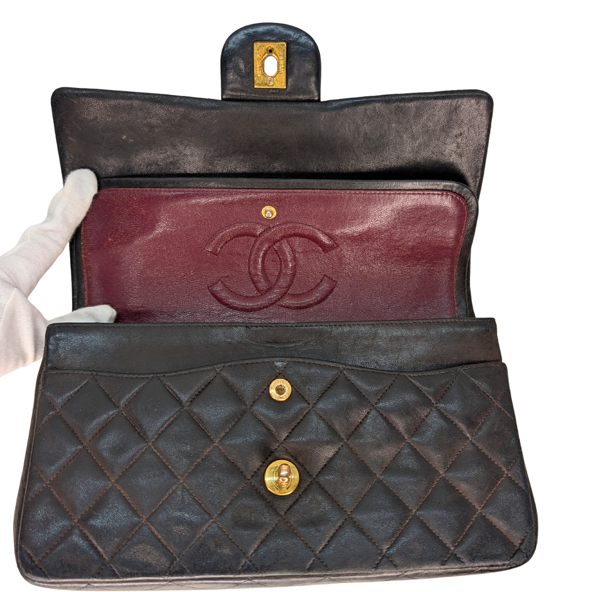 Chanel Vintage Classic Flap 羊皮菱格手袋