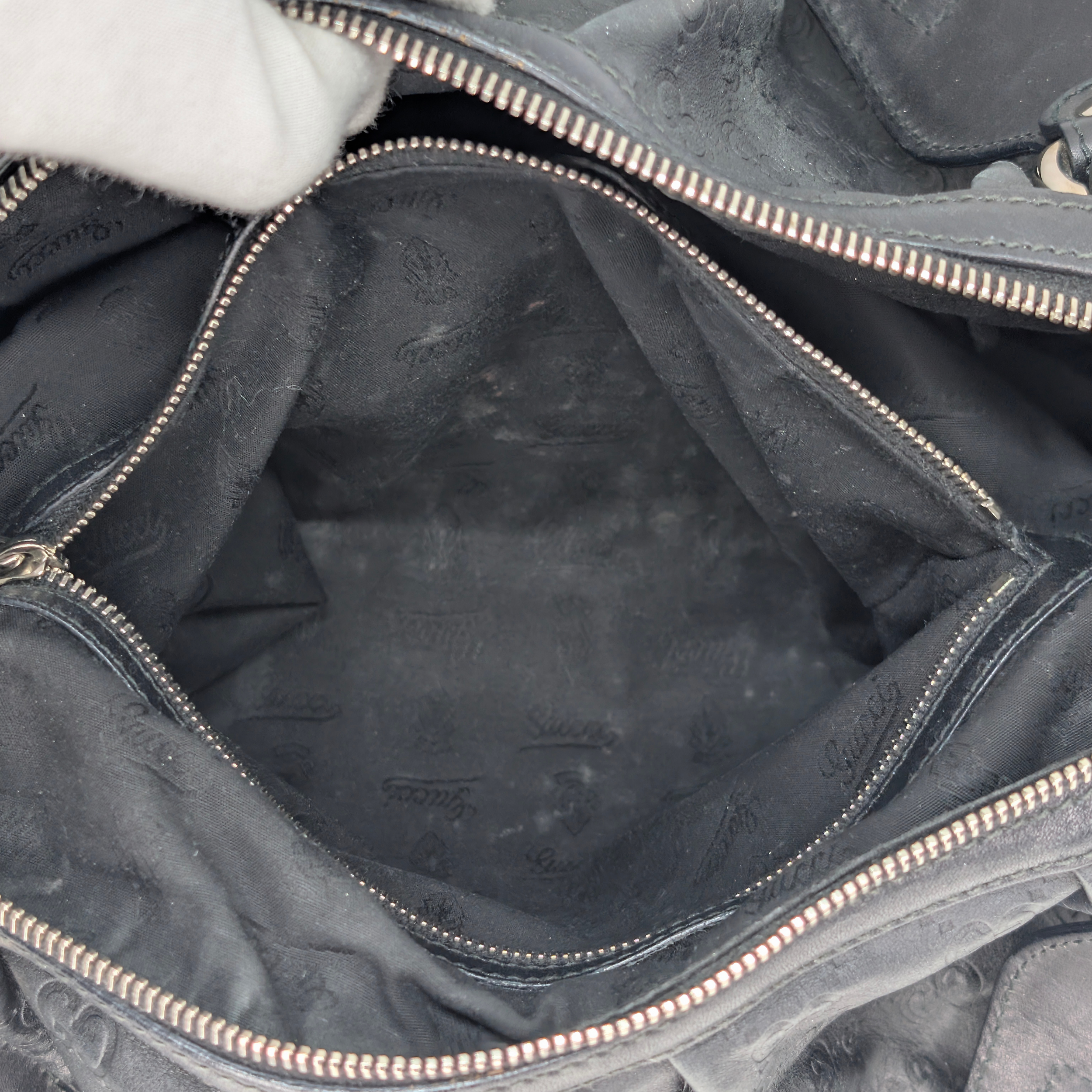 Gucci Guccissima Icon Bit Medium Boston Bag Black