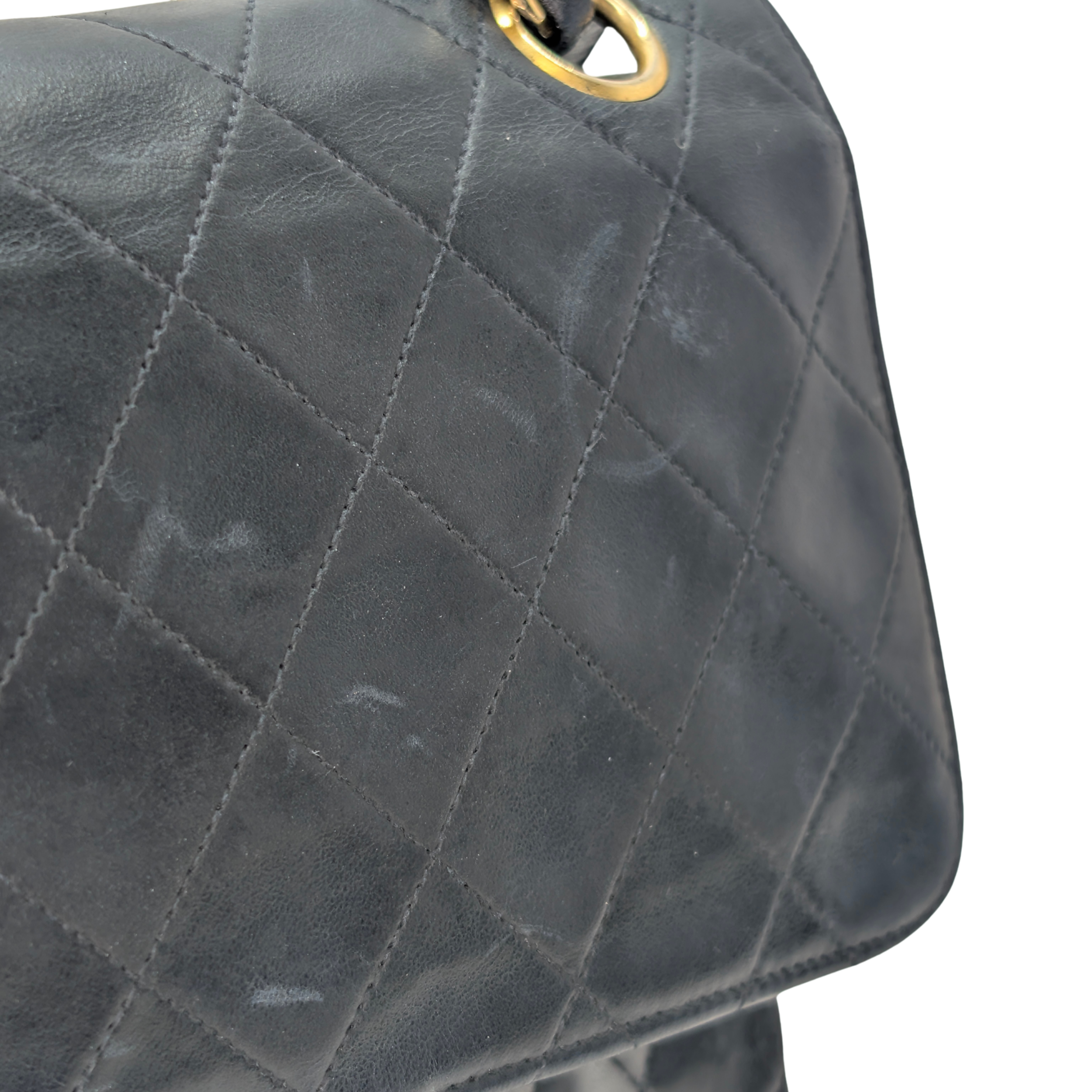 Chanel Vintage Classic Double Flap Medium Bag Black