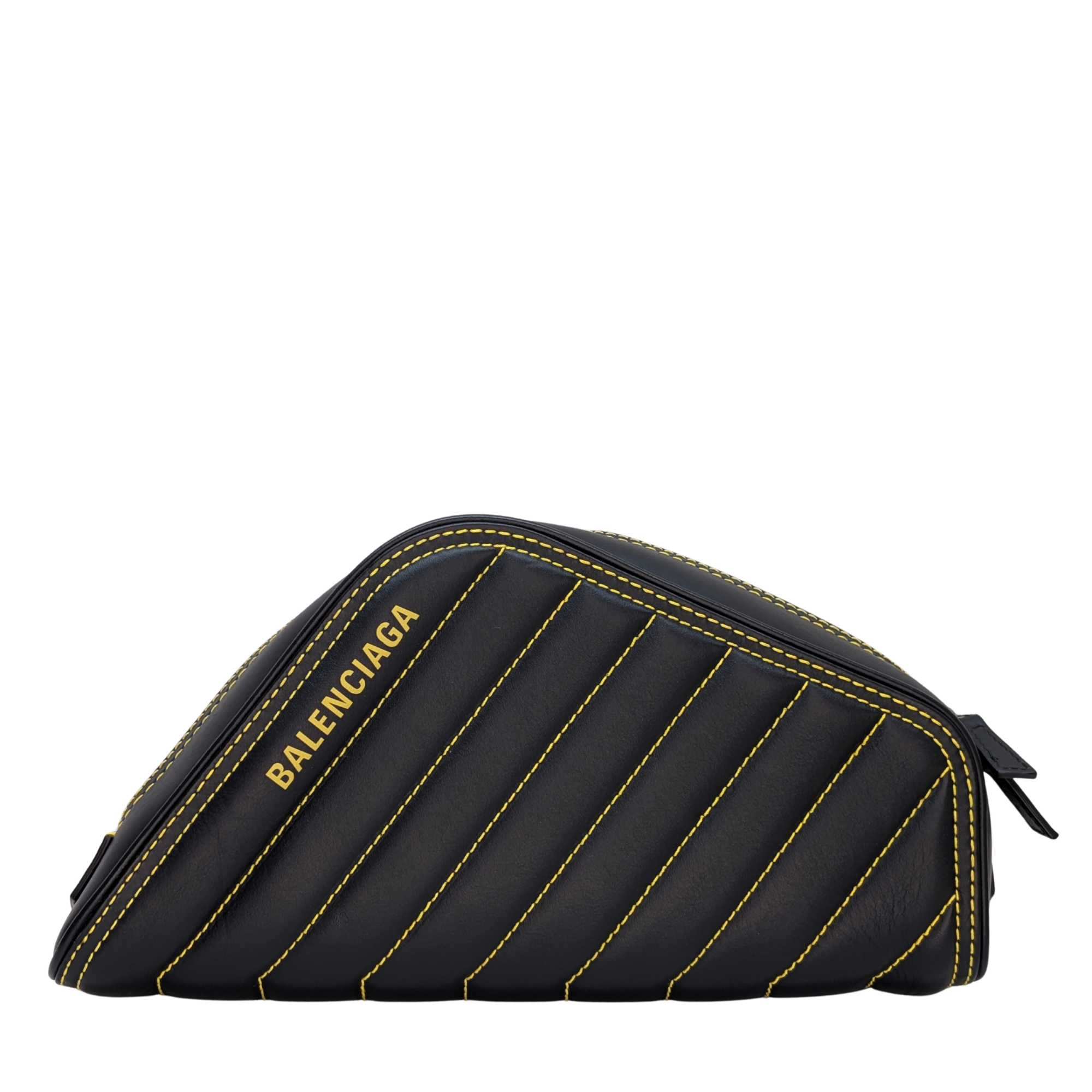 Balenciaga Quilted Car Clutch S Black And Yellow