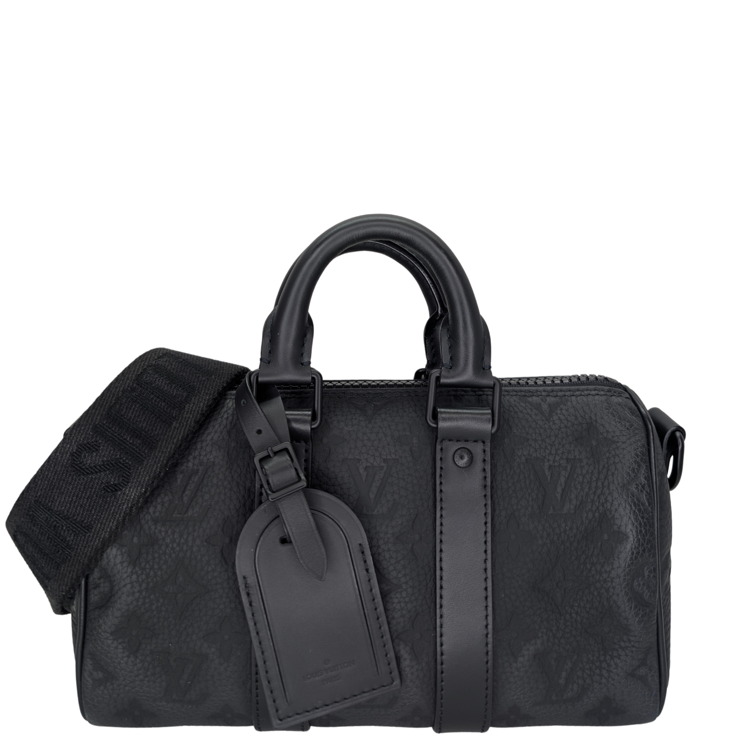 Louis Vuitton Keepall 25 Bandouliere Taurillon Monogram Leather Black