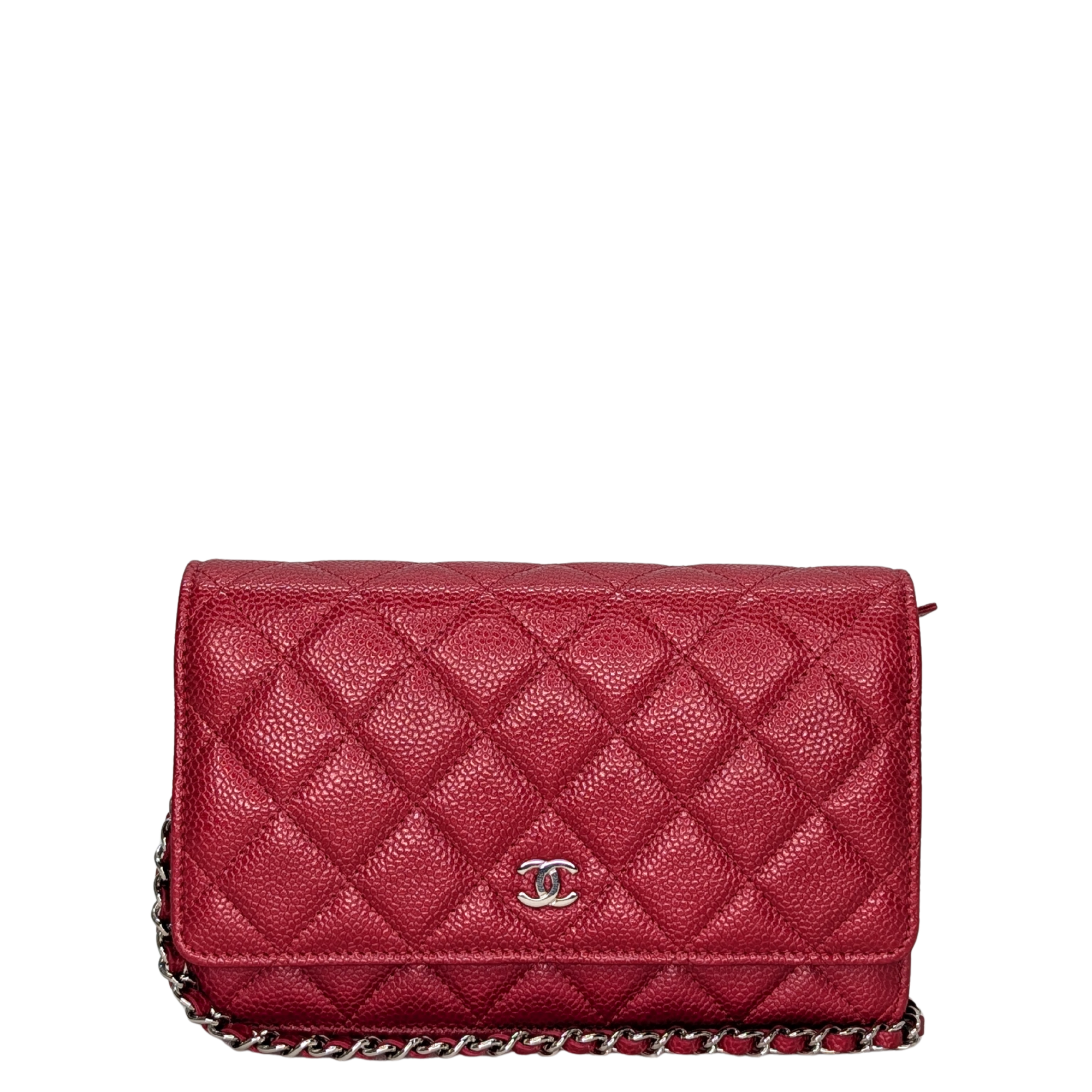 Chanel 淺紅色鏈條銀包