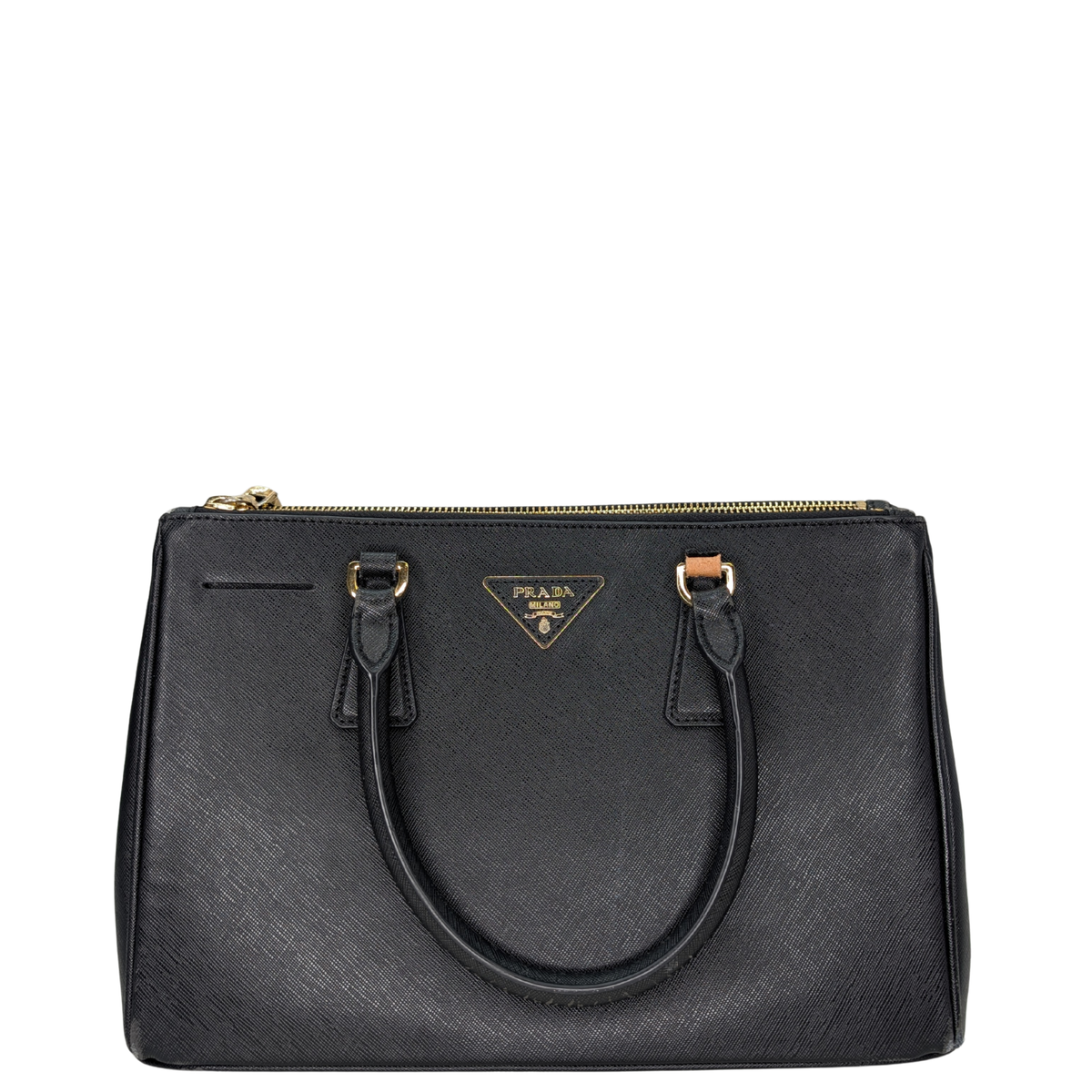 Prada Saffiano Galleria 黑色雙拉鏈手袋